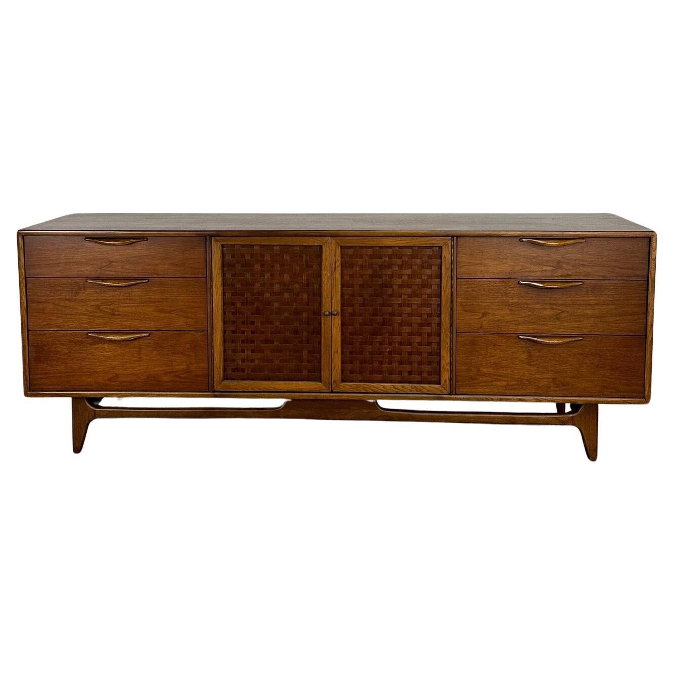 Perception series Walnut Credenza by Lane For Sale