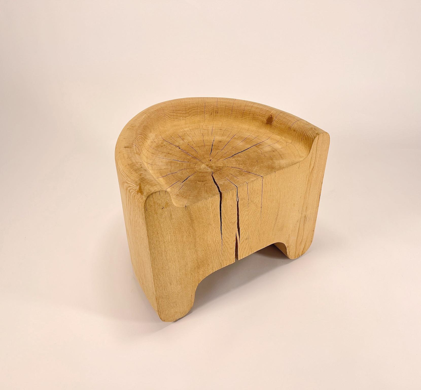 Modern Perch Chair - Hand Carved Occasional Chair by Artist Gabriel Anderson For Sale