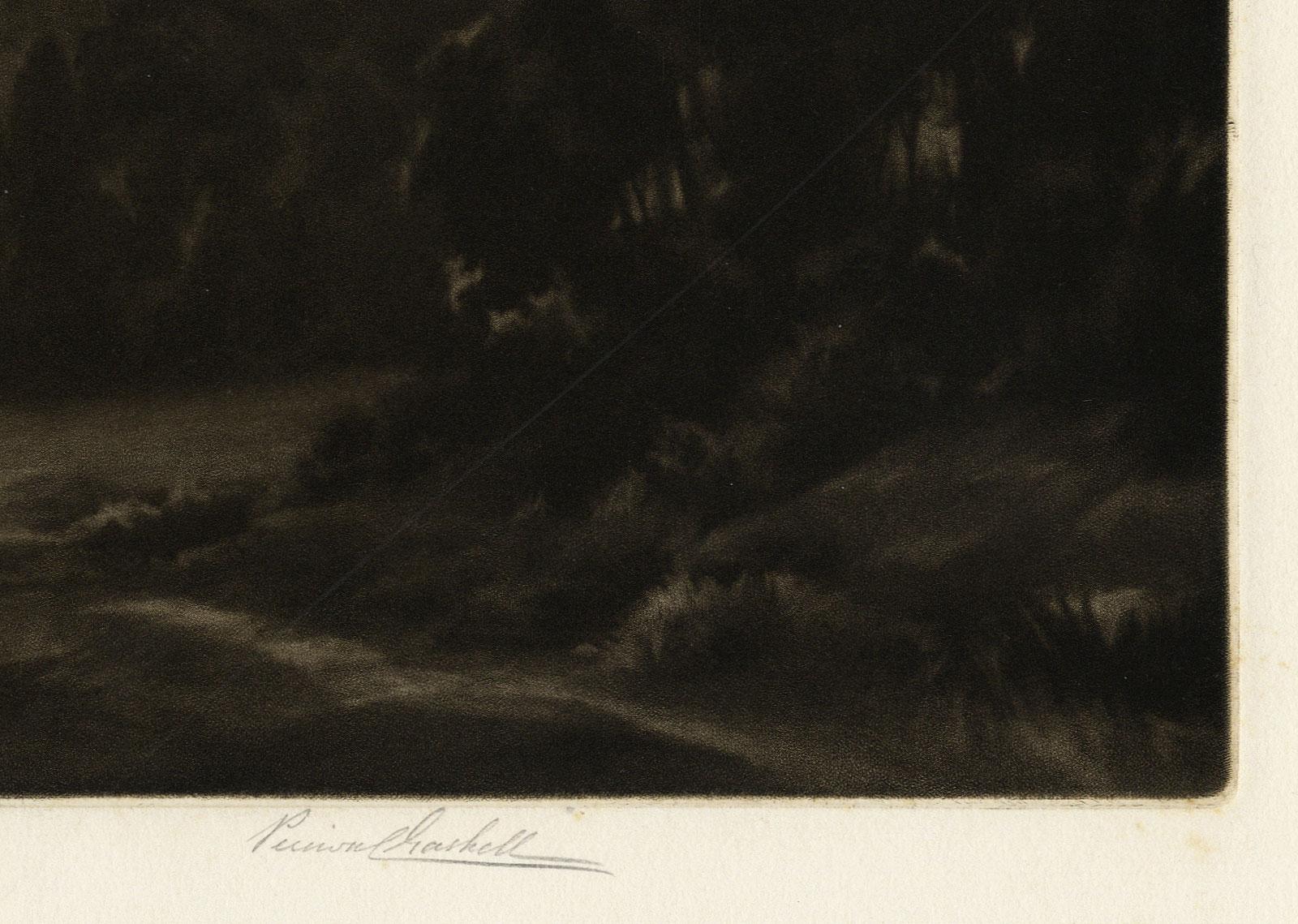 Amanecer - Landscape Print Negro de Percival Gaskell, R.E.