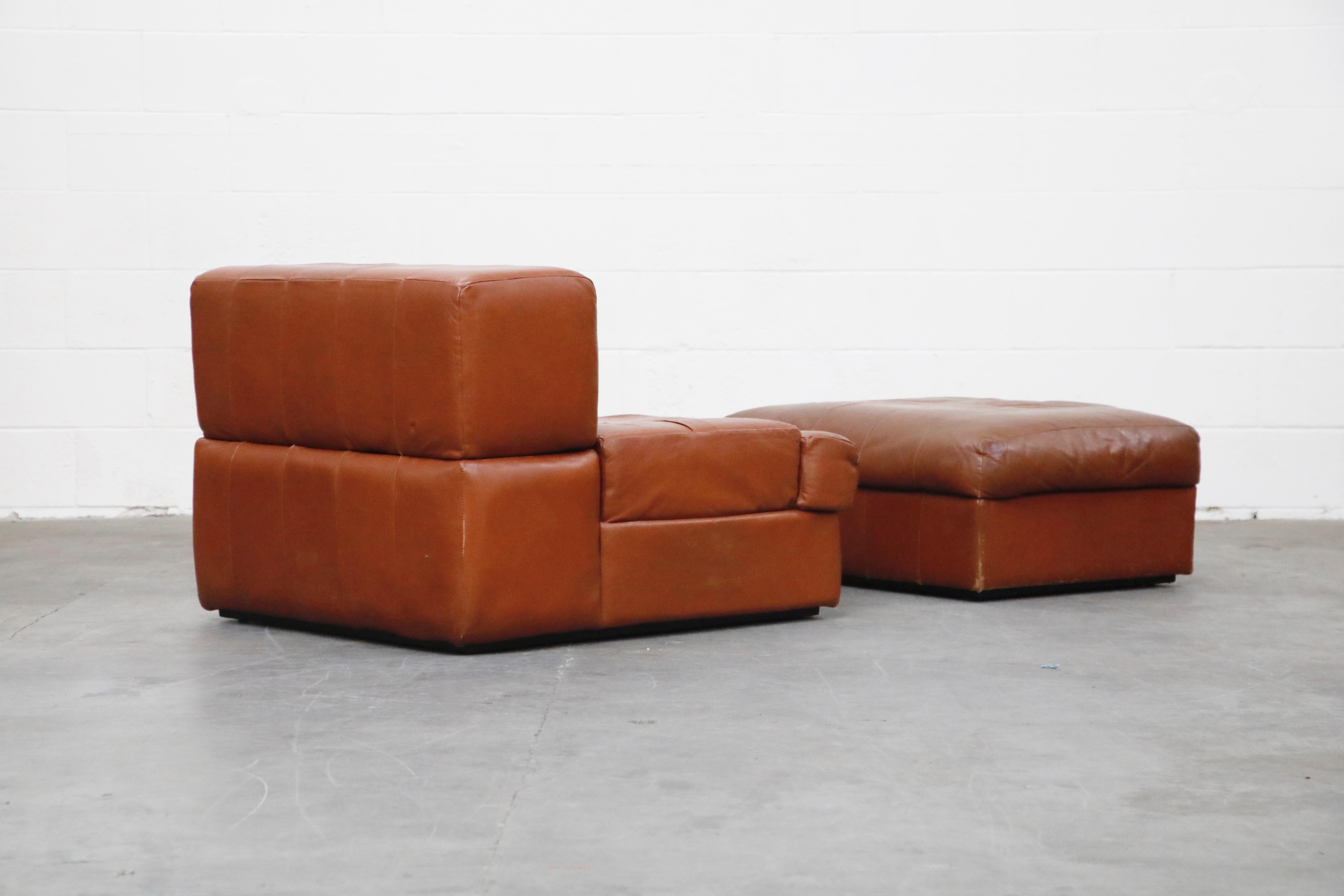 Percival Lafer Adjustable Leather Armchair and Ottoman, Brazil, circa 1960 2