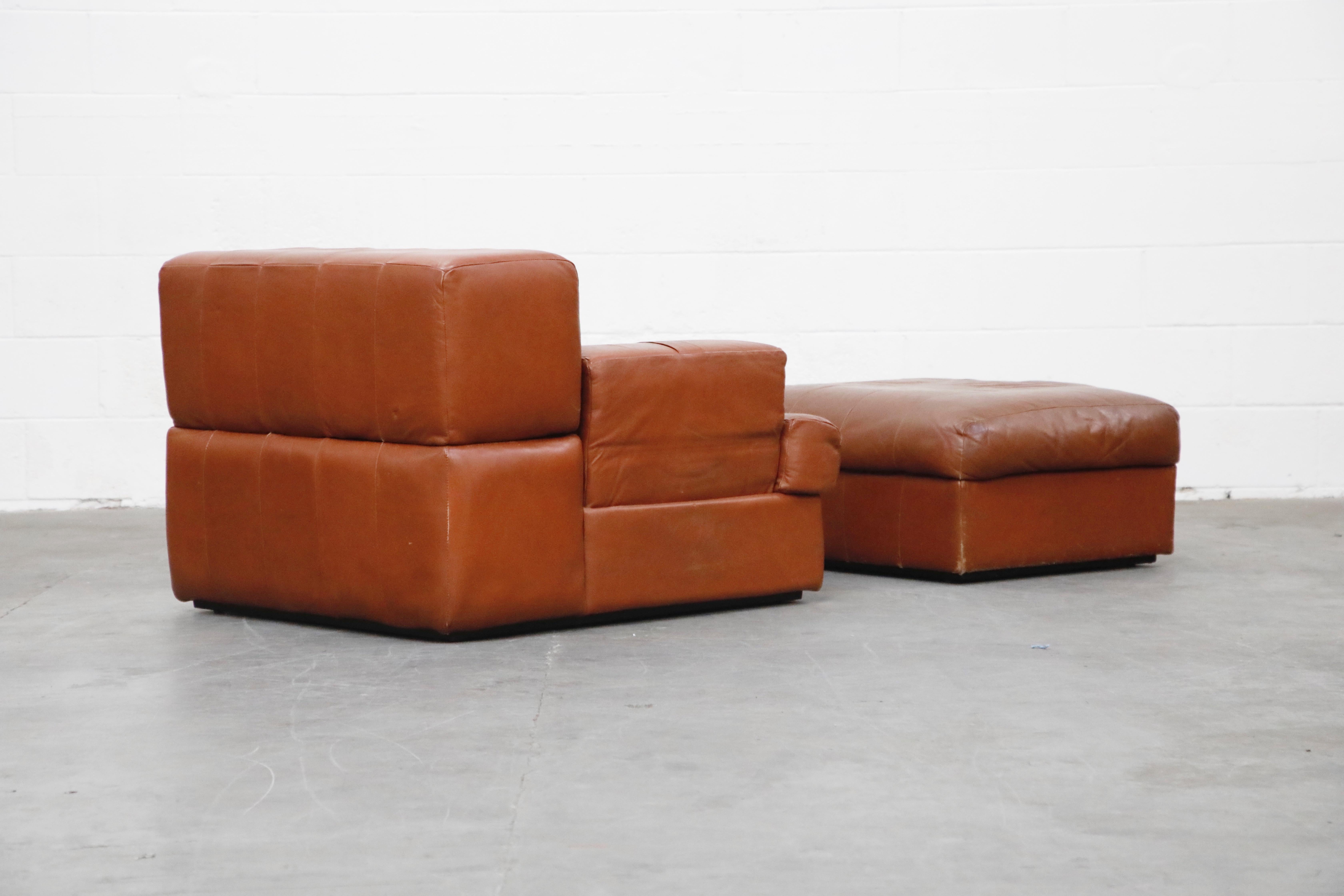 Percival Lafer Adjustable Leather Armchair and Ottoman, Brazil, circa 1960 3