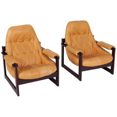 Percival Lafer Brazilian Lounge Chairs, Set of Two