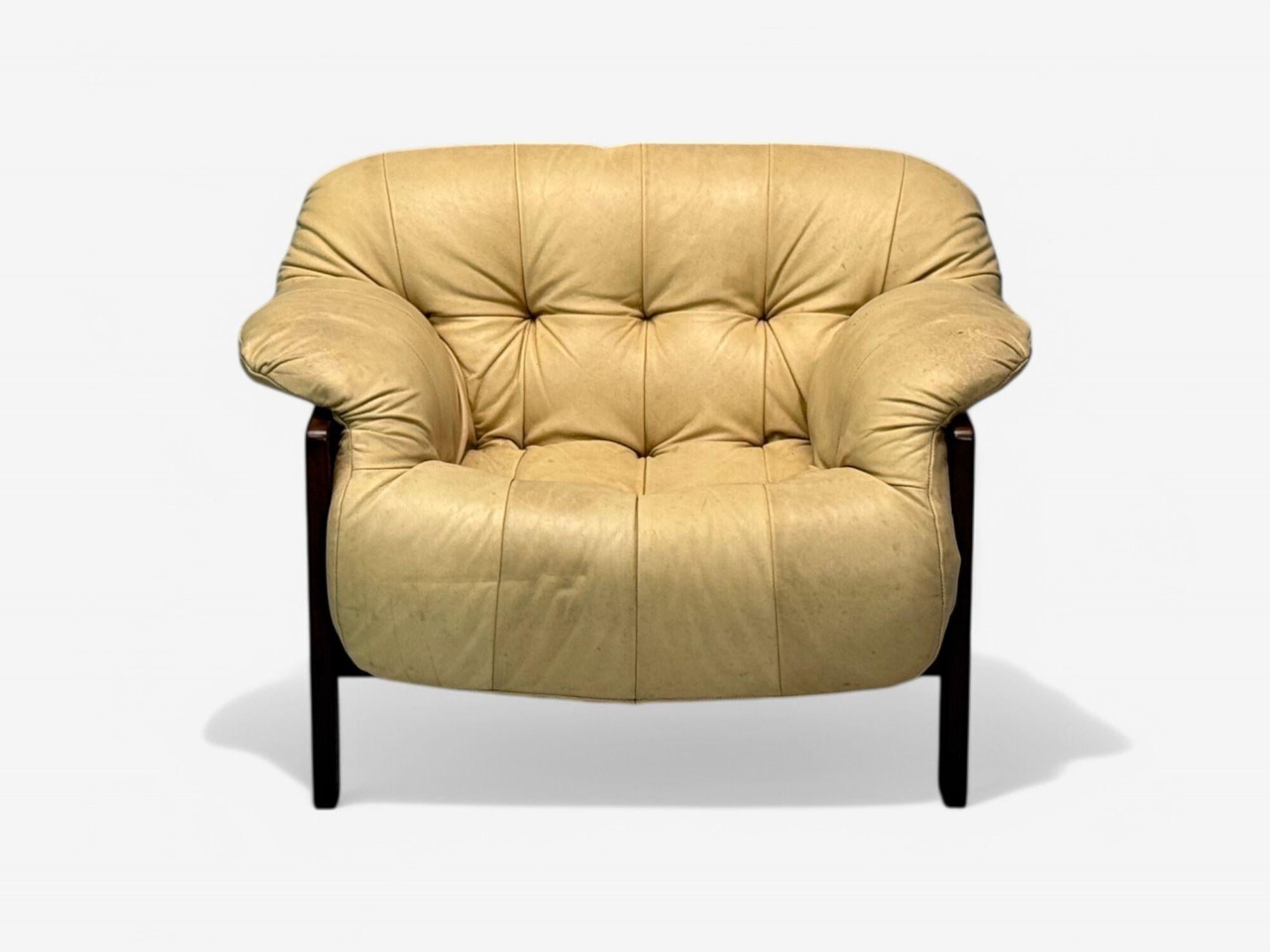 Percival Lafer, brasilianischer Mid-Century-Modern-Loungesessel, Brasilien, 1970er Jahre (Moderne der Mitte des Jahrhunderts) im Angebot