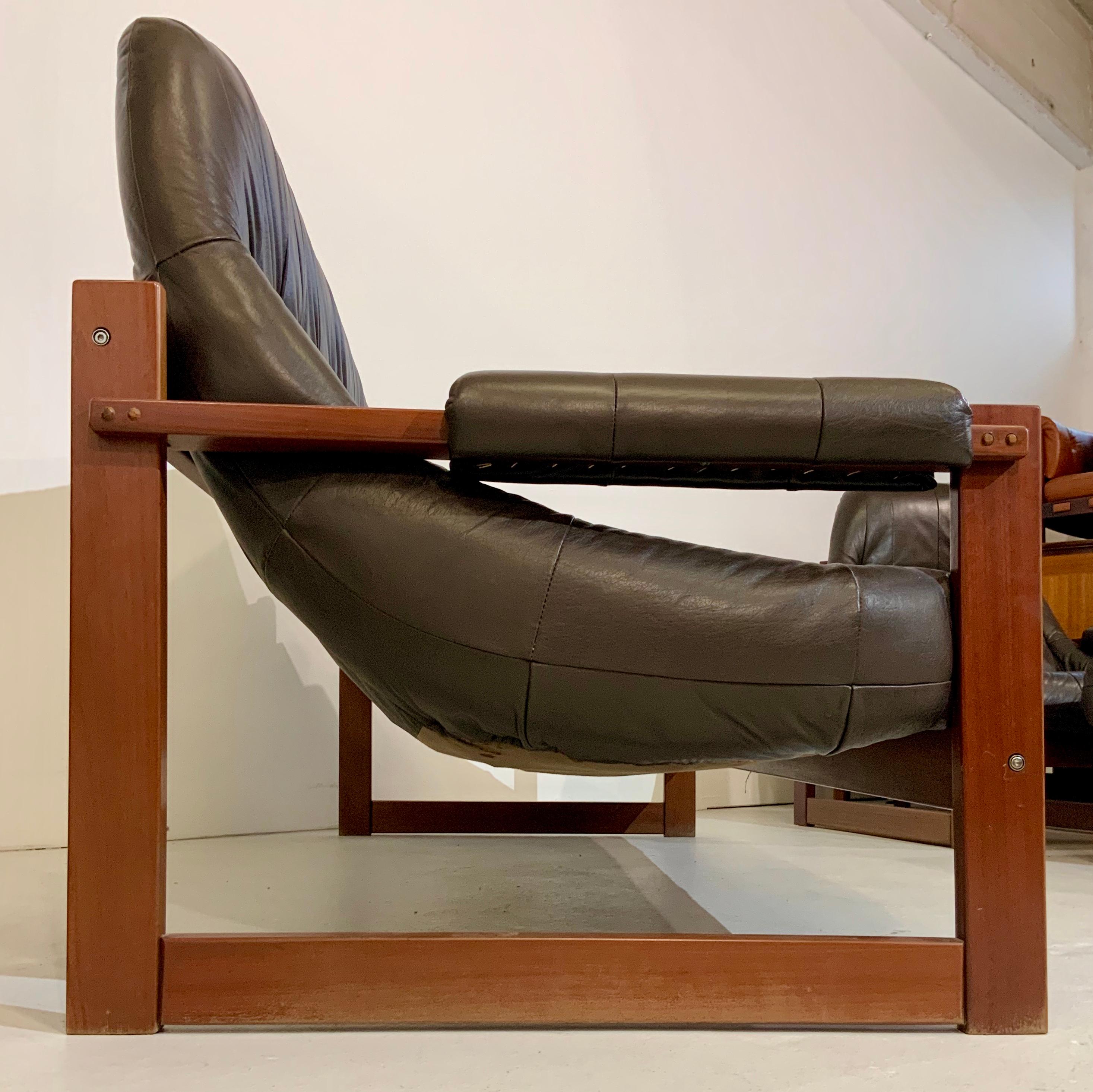 Percival Lafer Brazilian Mid-Century Modern Design Leather Living Room Set 1970s For Sale 7