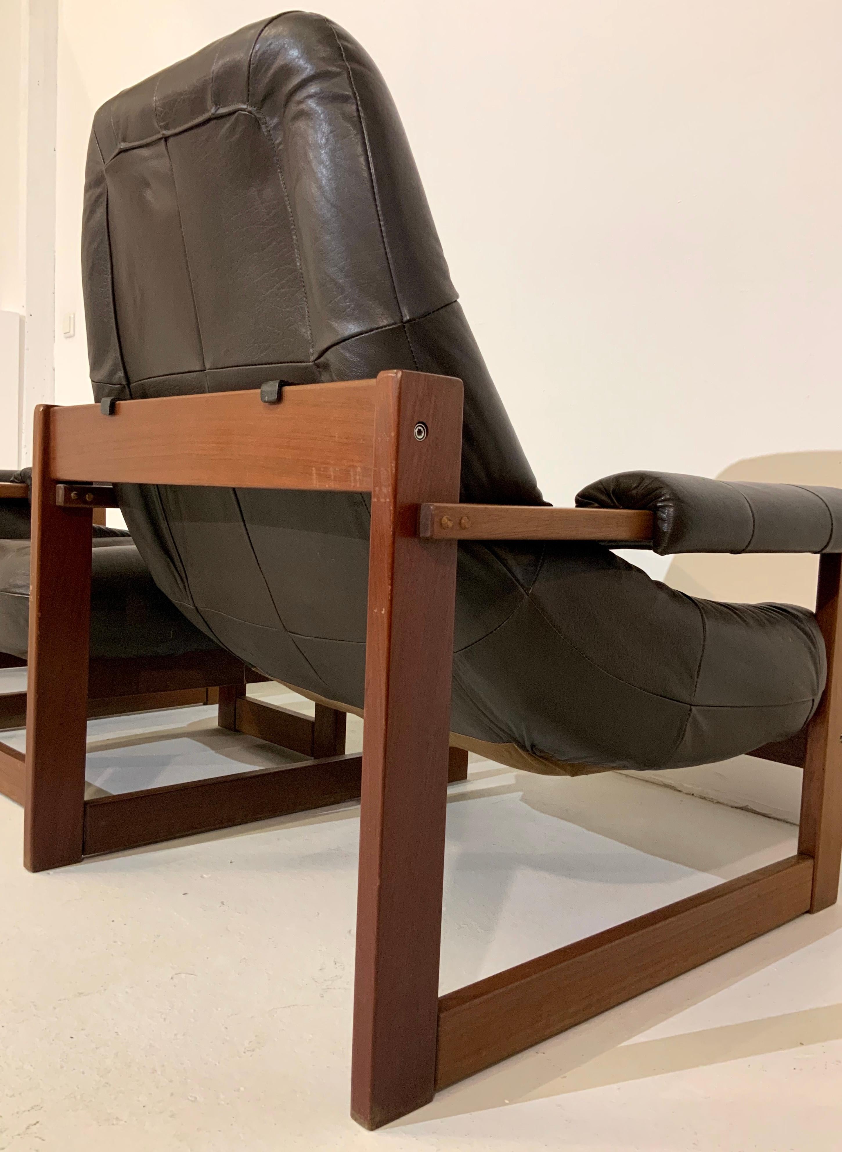 Percival Lafer Brazilian Mid-Century Modern Design Leather Living Room Set 1970s For Sale 9
