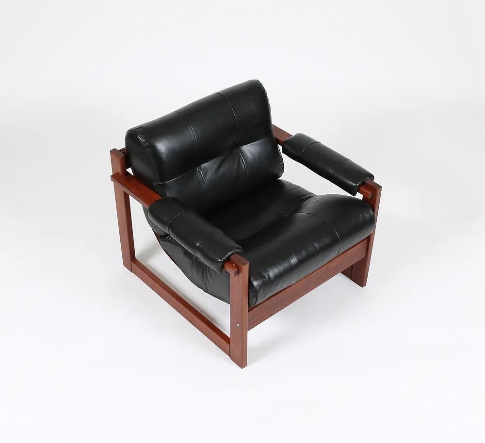 Percival Lafer Brazilian Modern Leather Lounge Chair. MP-167 S-1 For Sale 5