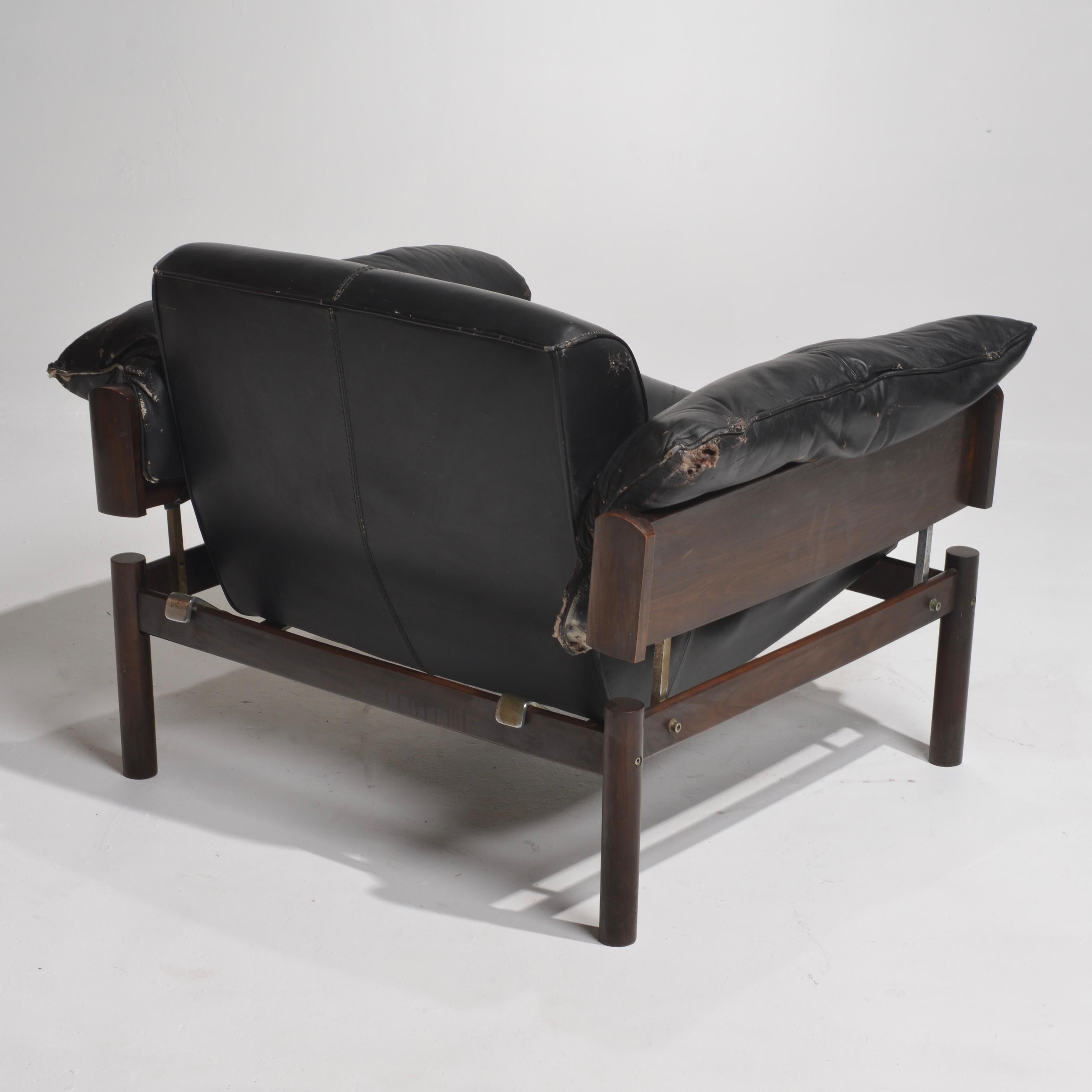 Mid-20th Century Percival Lafer Brazilian Modernist Rosewood Chair Model MP-013