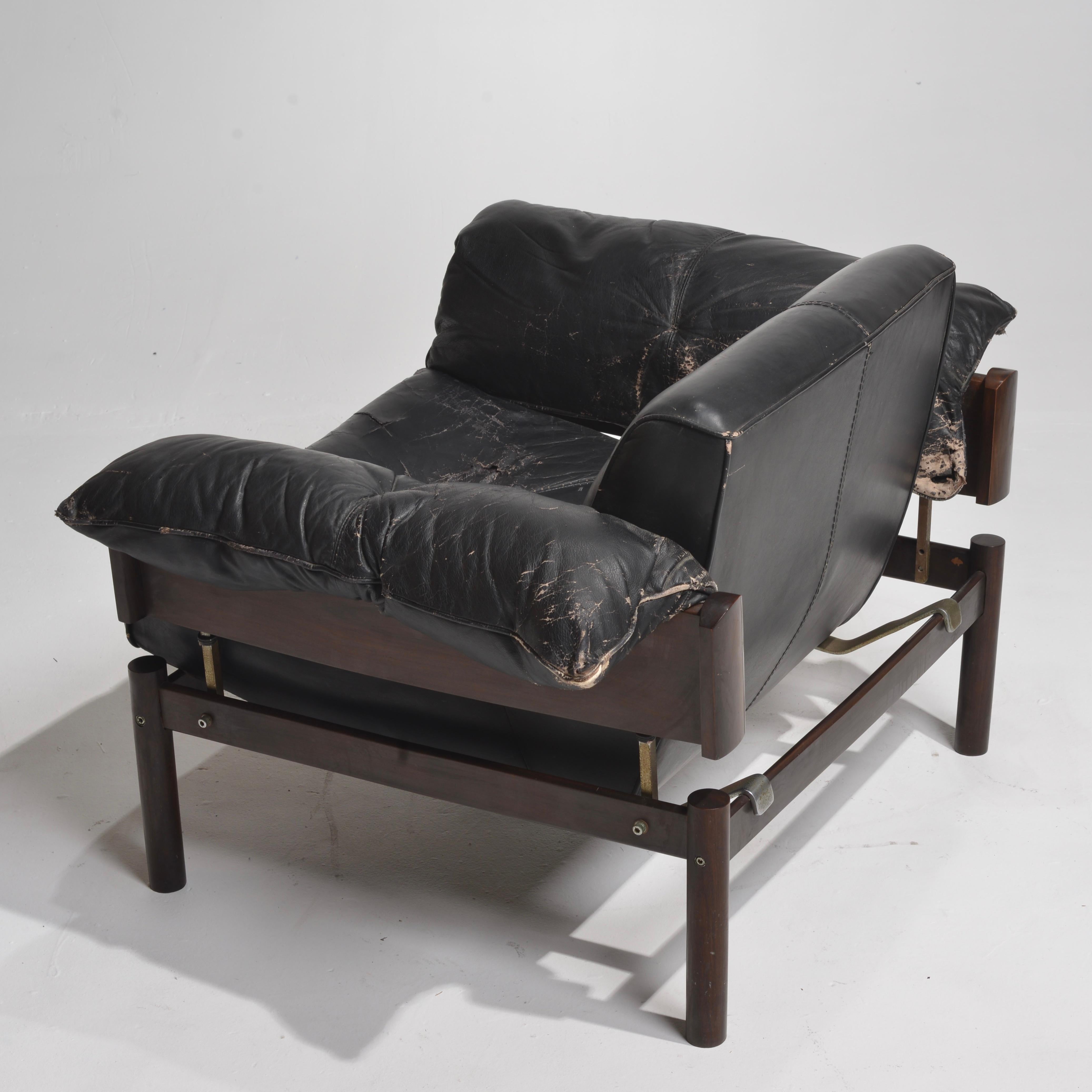 Percival Lafer Brazilian Modernist Rosewood Chair Model MP-013 1