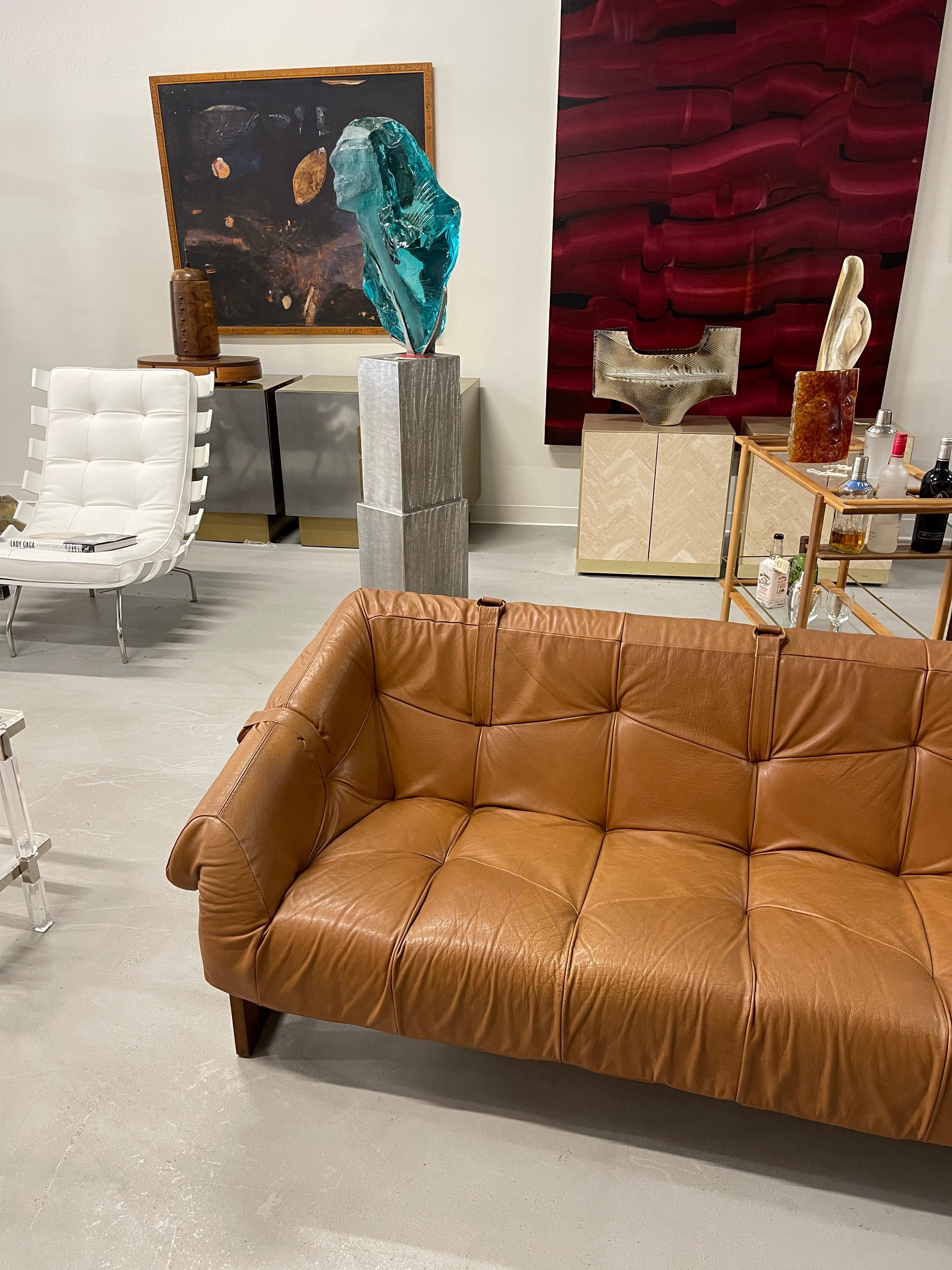 Percival Lafer Brazilian Rosewood Leather Sofa 2