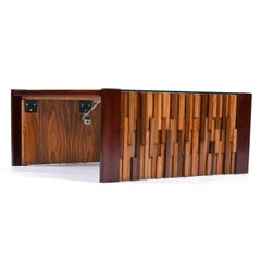 Percival Lafer Cocktail Tables, Brazilian-Modern Parquet Wood, 1970s