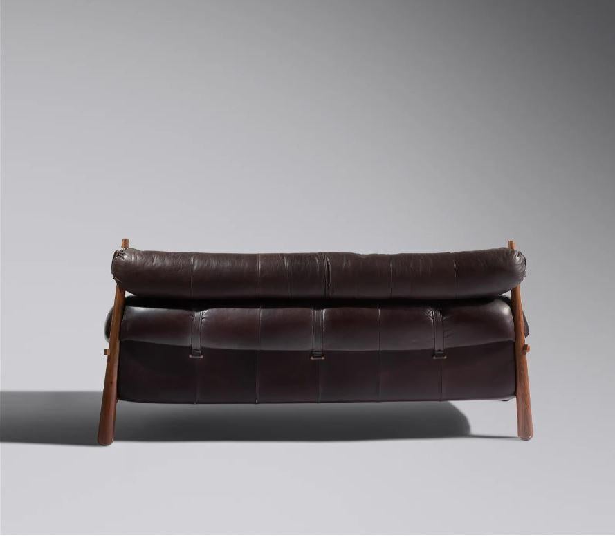 Brazilian  Percival Lafer Chocolate Brown Leather Sofa MP-97