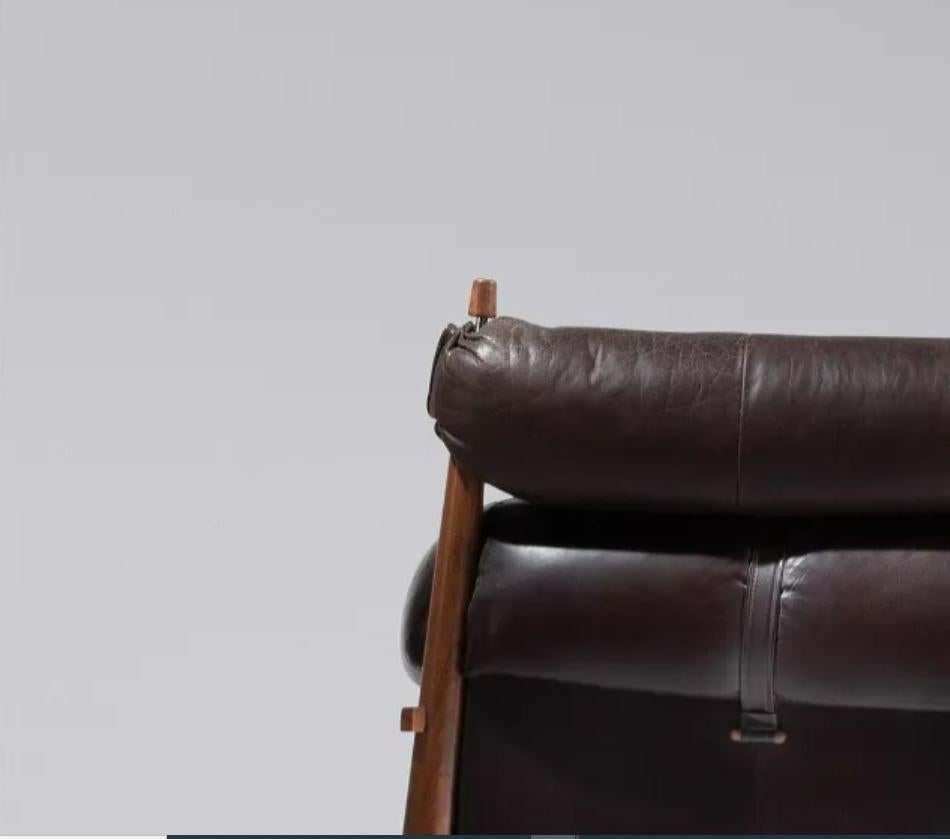 Percival Lafer Chocolate Brown Leather Sofa MP-97 In Good Condition In Brooklyn, NY