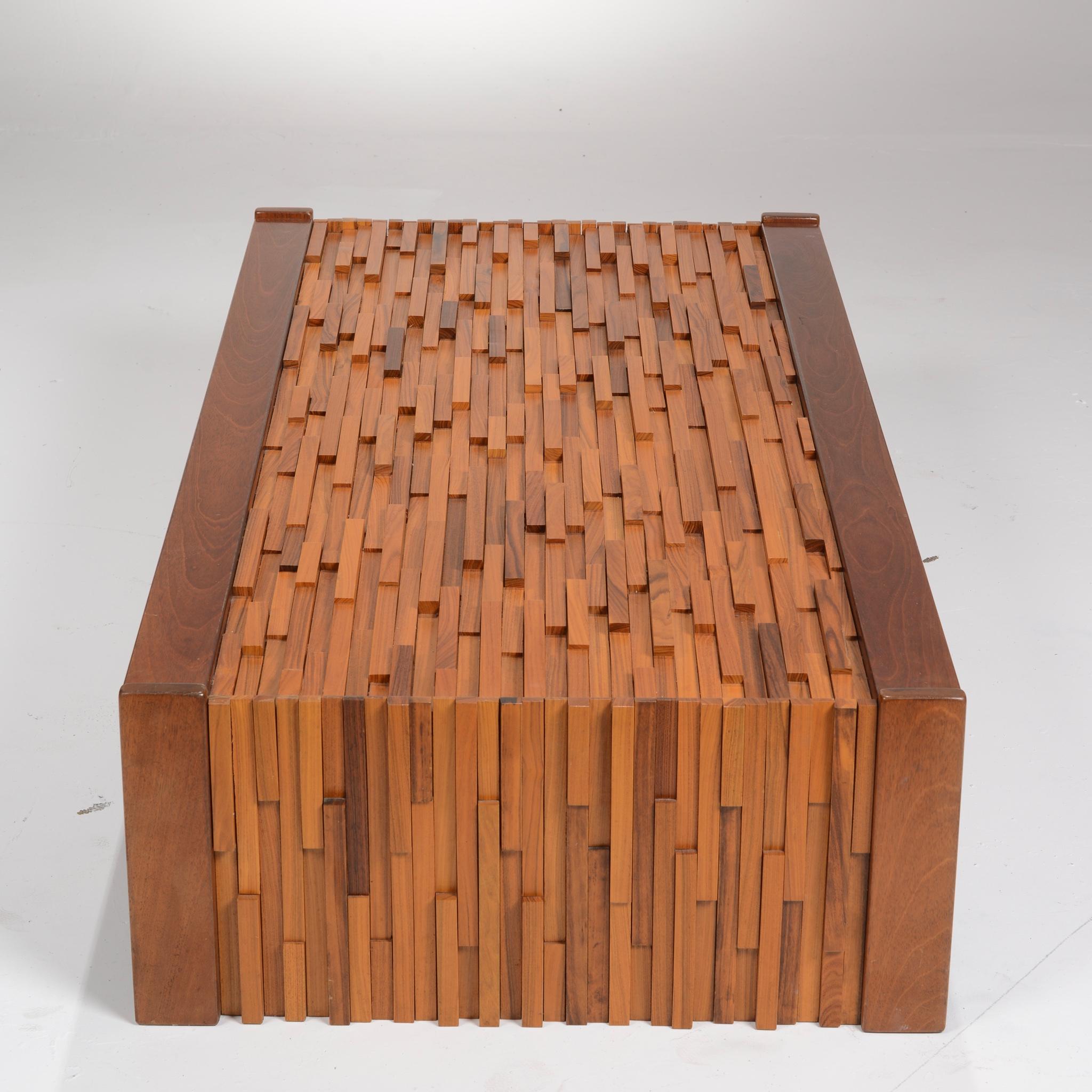 Sculptural coffee table designed and manufactured by Percival Lafer, Brazil, 1960. The table was made of several wooden parts including rosewood, teak and jacaranda.

All items are viewable at our Los Angeles Arts District showroom and warehouse. 