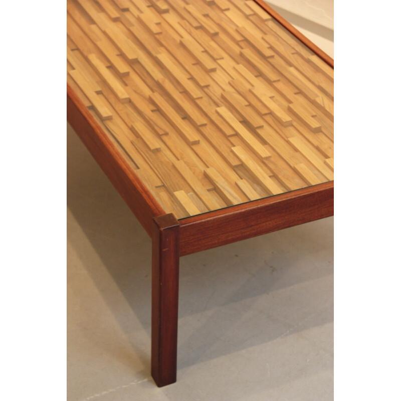 Brazilian Percival Lafer, Coffee Table, Patchwork Wood, C. 1970