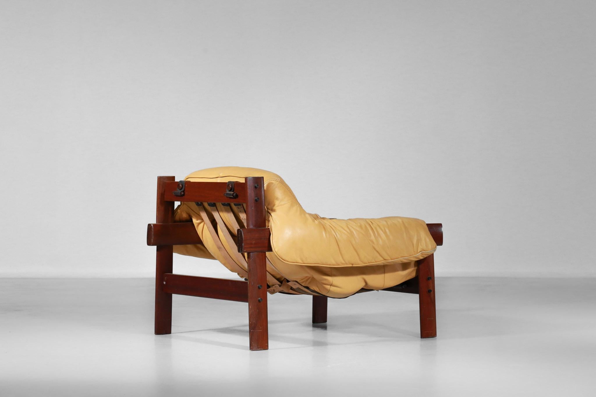 Mid-20th Century Percival Lafer Designer Armchair in Yellow Leather & Jacaranda Brazilian Design