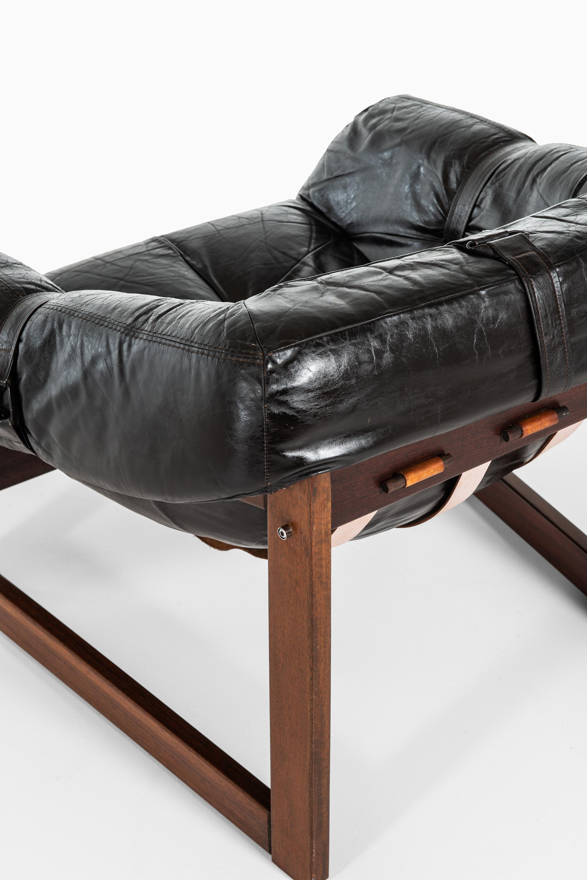 Leather Percival Lafer Easy Chair Model MP-091 by Lafer MP in Brazil