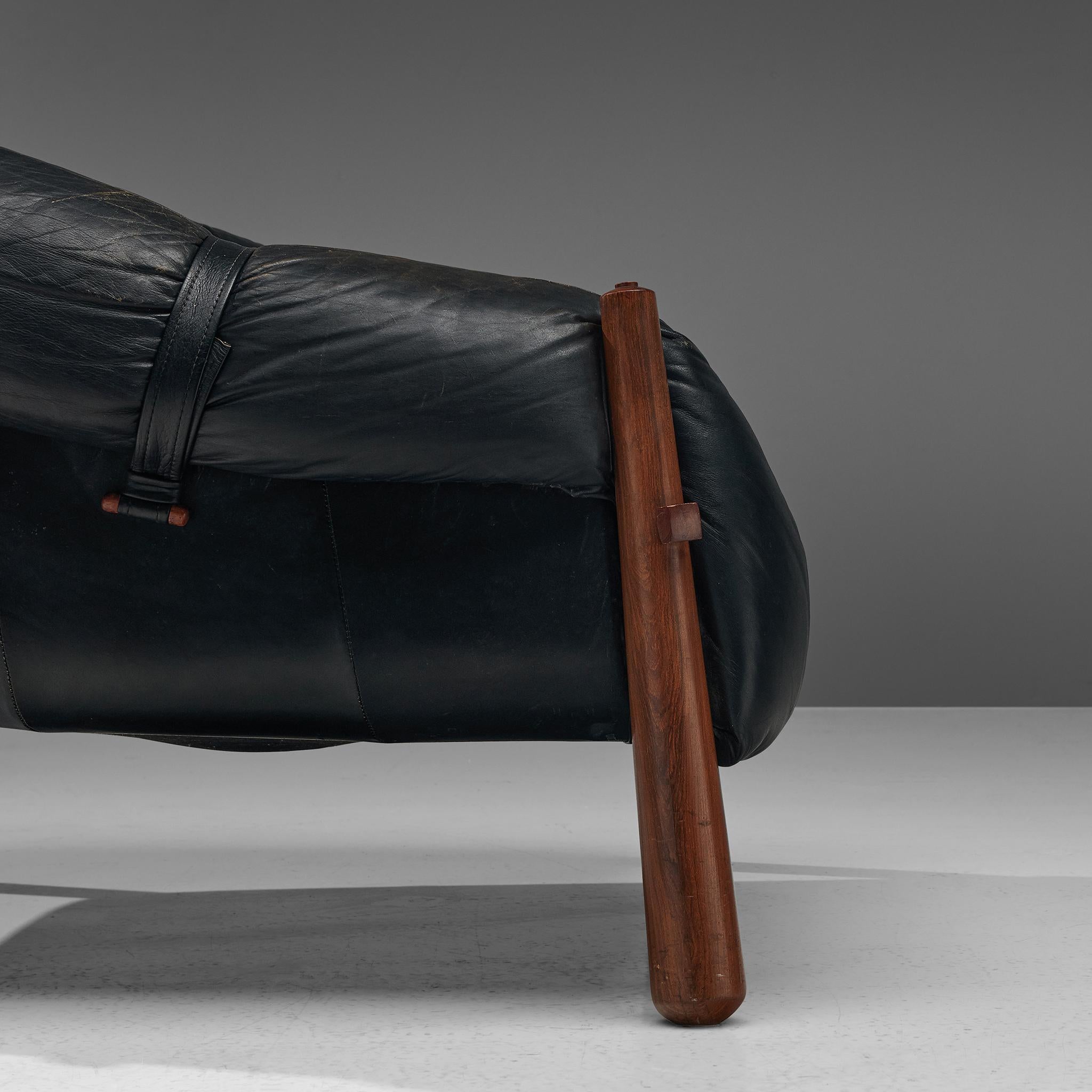 Brazilian Percival Lafer Easy Chair Model 'MP-81' in Leather