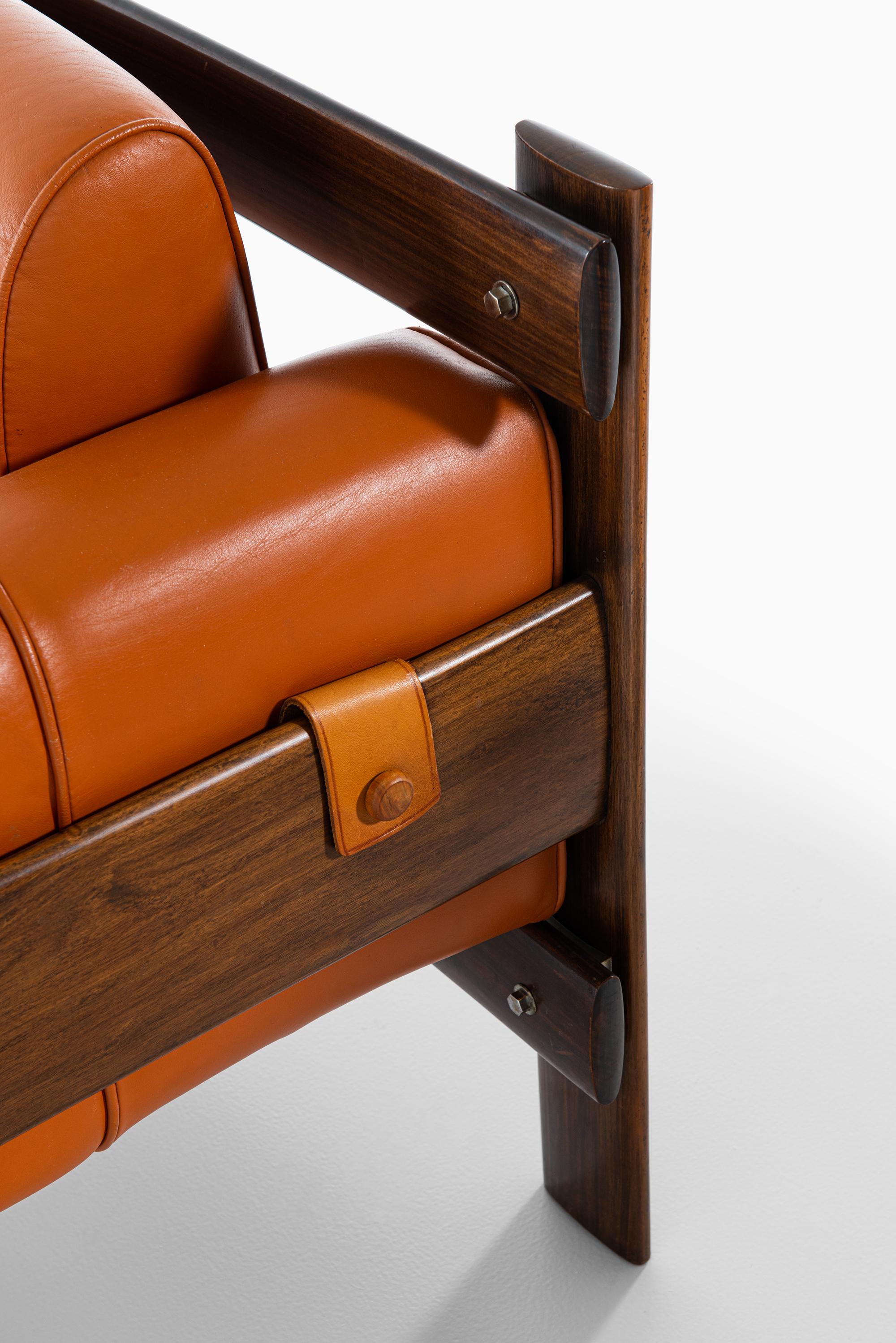 Mid-Century Modern Percival Lafer Easy Chairs in Rosewood and Leather by Lafer MP in Brazil