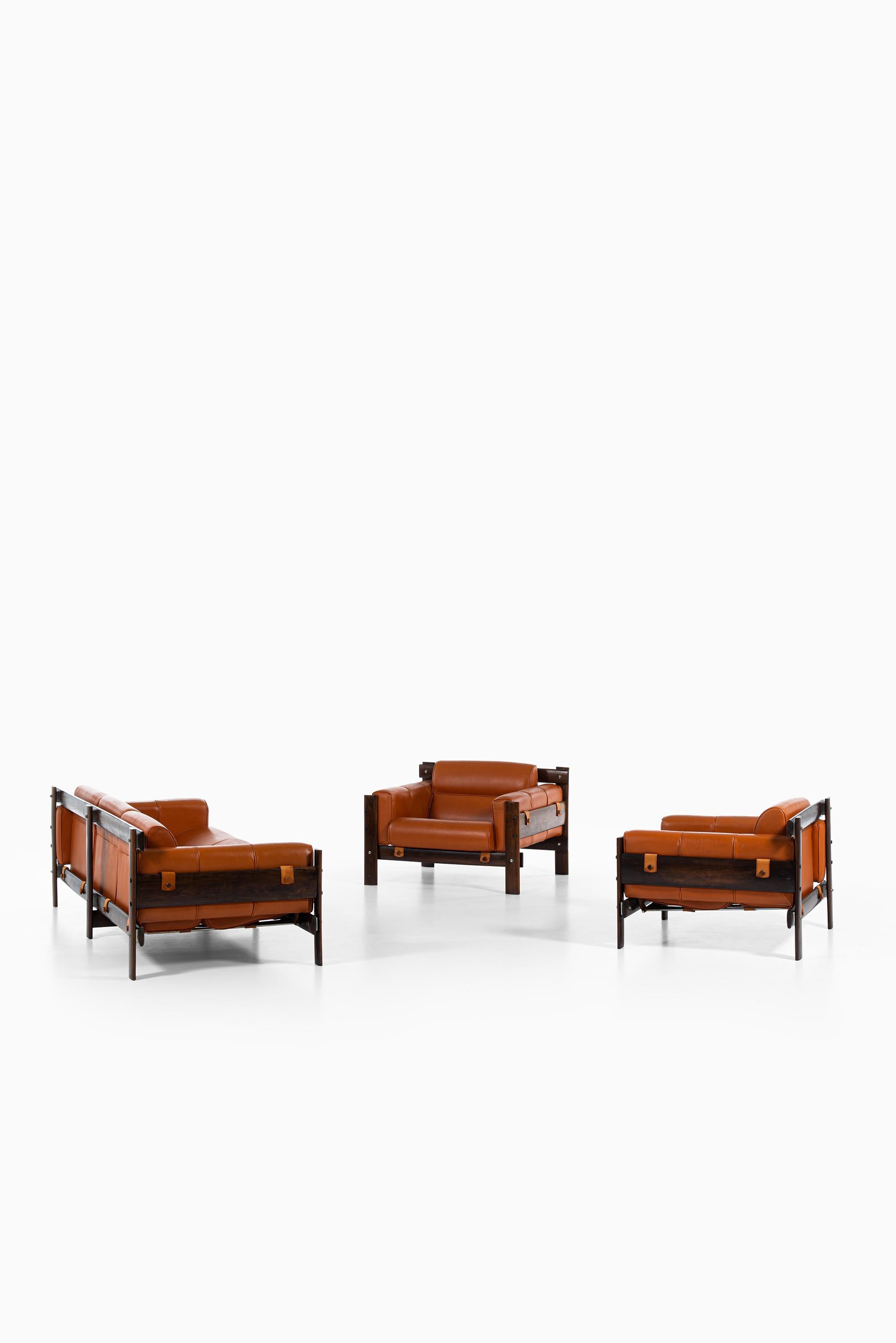 Percival Lafer Easy Chairs in Rosewood and Leather by Lafer MP in Brazil 1