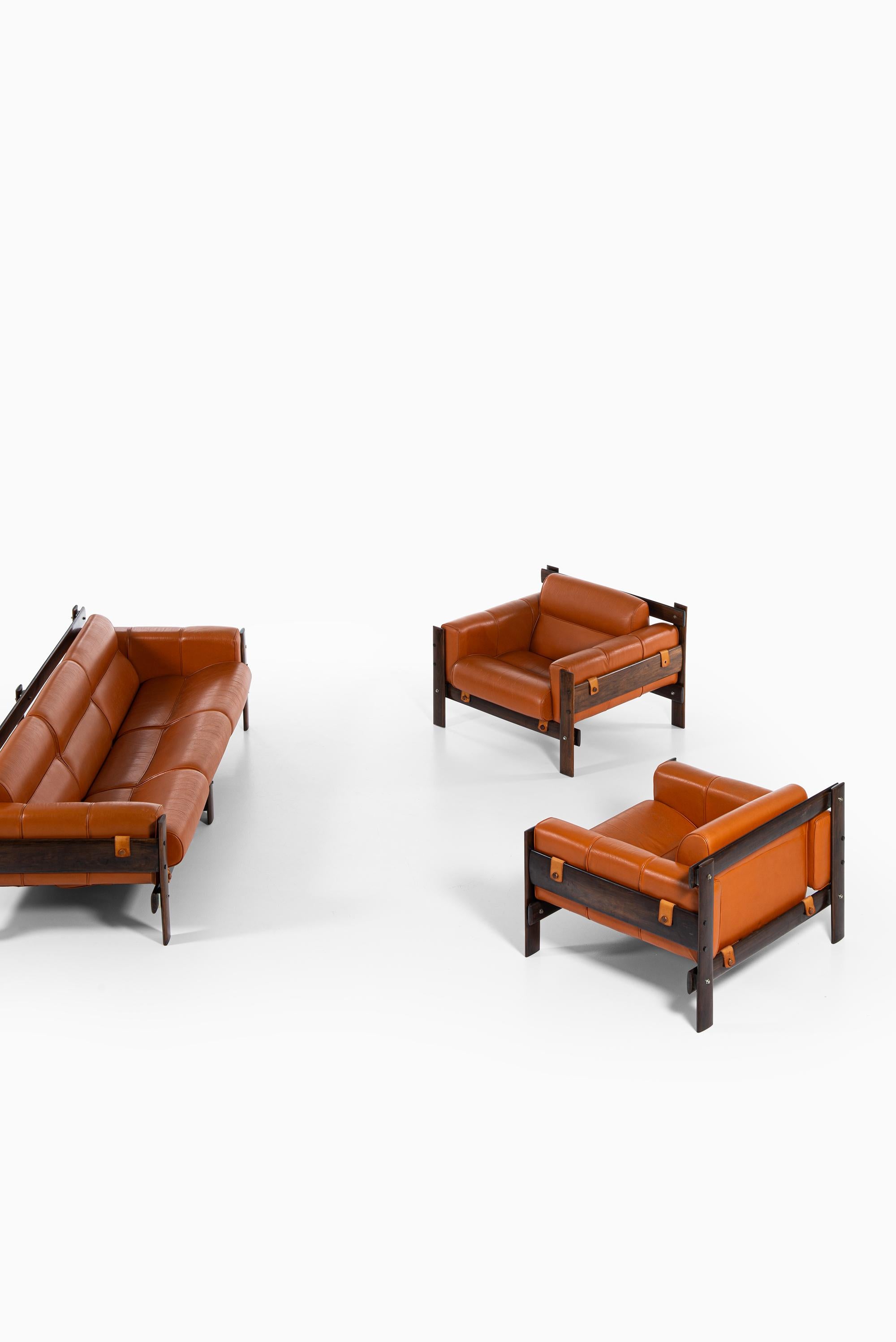Percival Lafer Easy Chairs in Rosewood and Leather by Lafer MP in Brazil 2