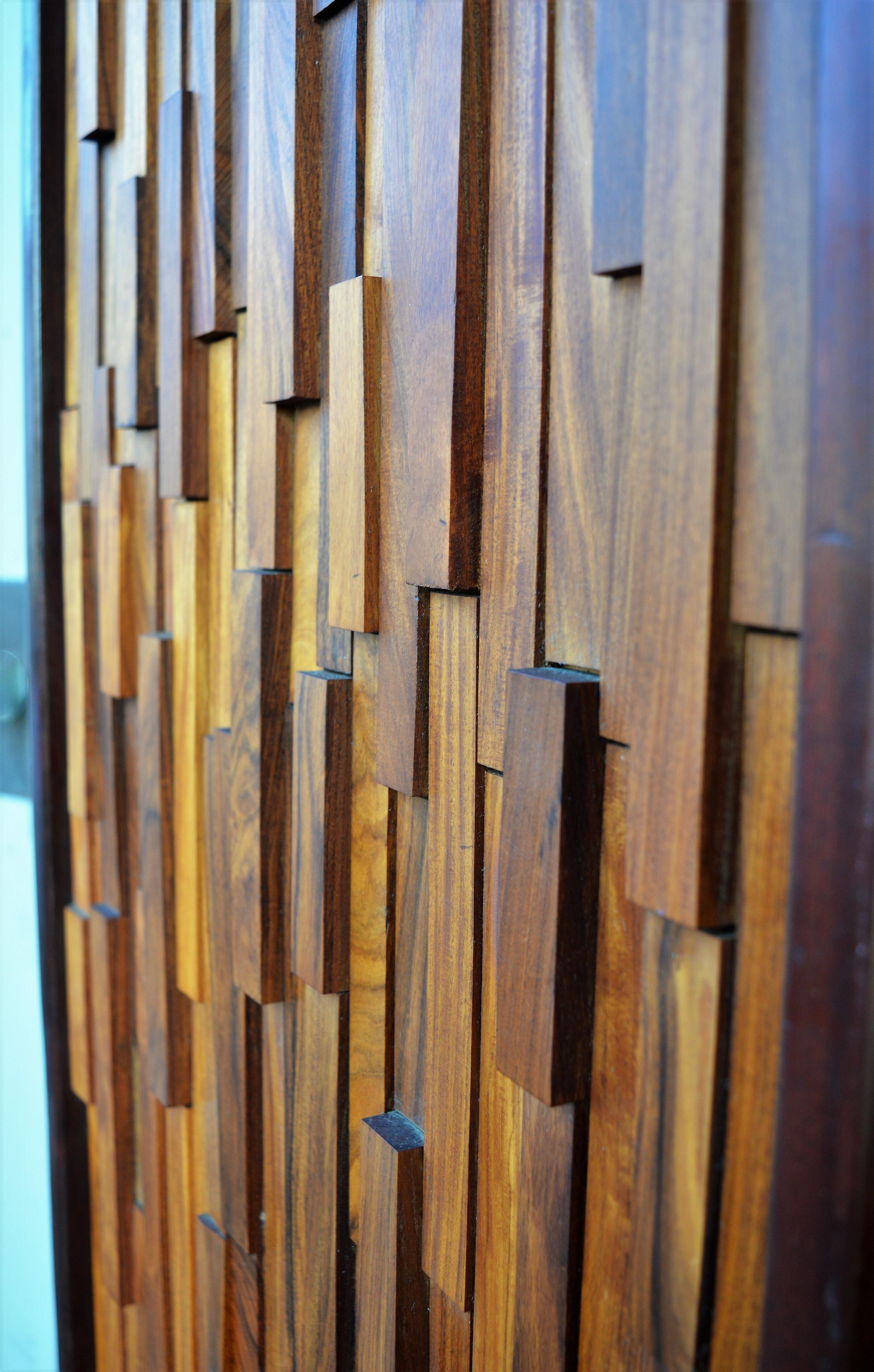 Percival Lafer Exotic Hardwood Mosaic 3-Panel Screen / Room Divider For Sale 3