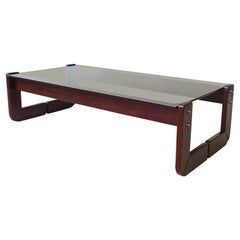 Percival Lafer Exotic Wood and Glass Coffee Table MP 97, 1970's