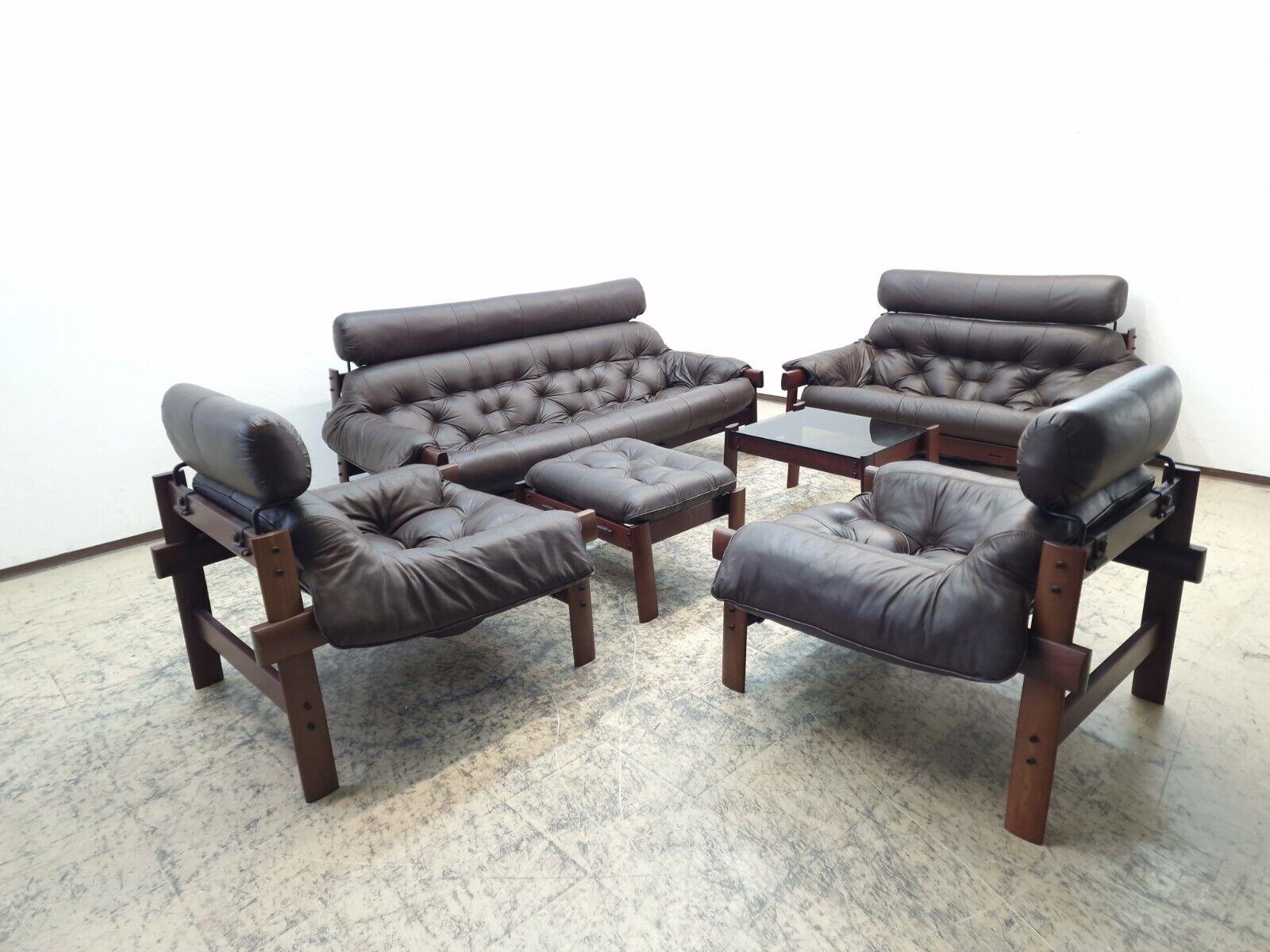 Percival Lafer Garnitur Sessel Sofa Tisch Hocker Designersessel Ledersessel mp41 im Angebot 7