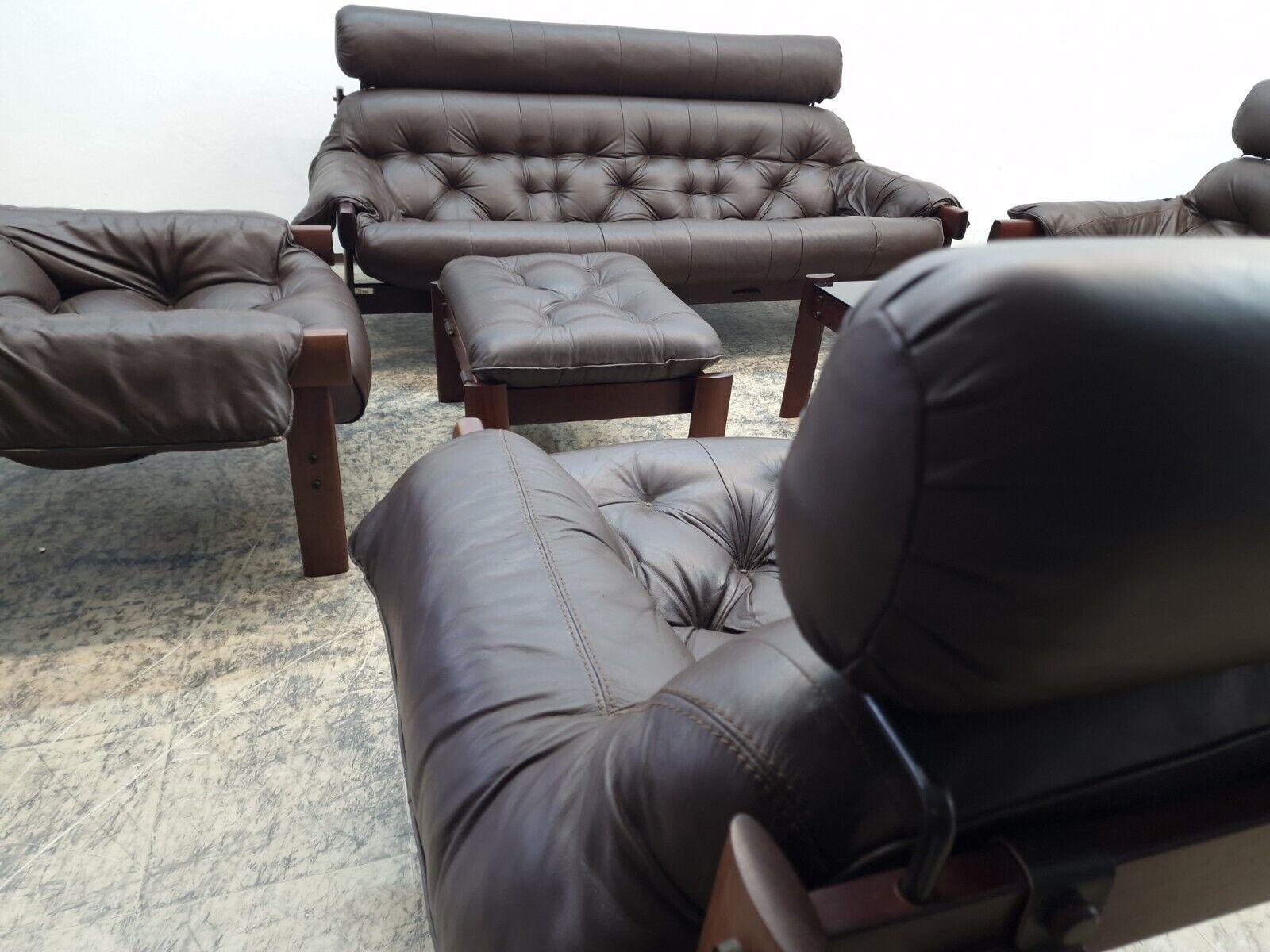 Mid-Century Modern Percival Lafer Garnitur Sessel Sofa Tisch Hocker Designersessel Ledersessel mp41 For Sale