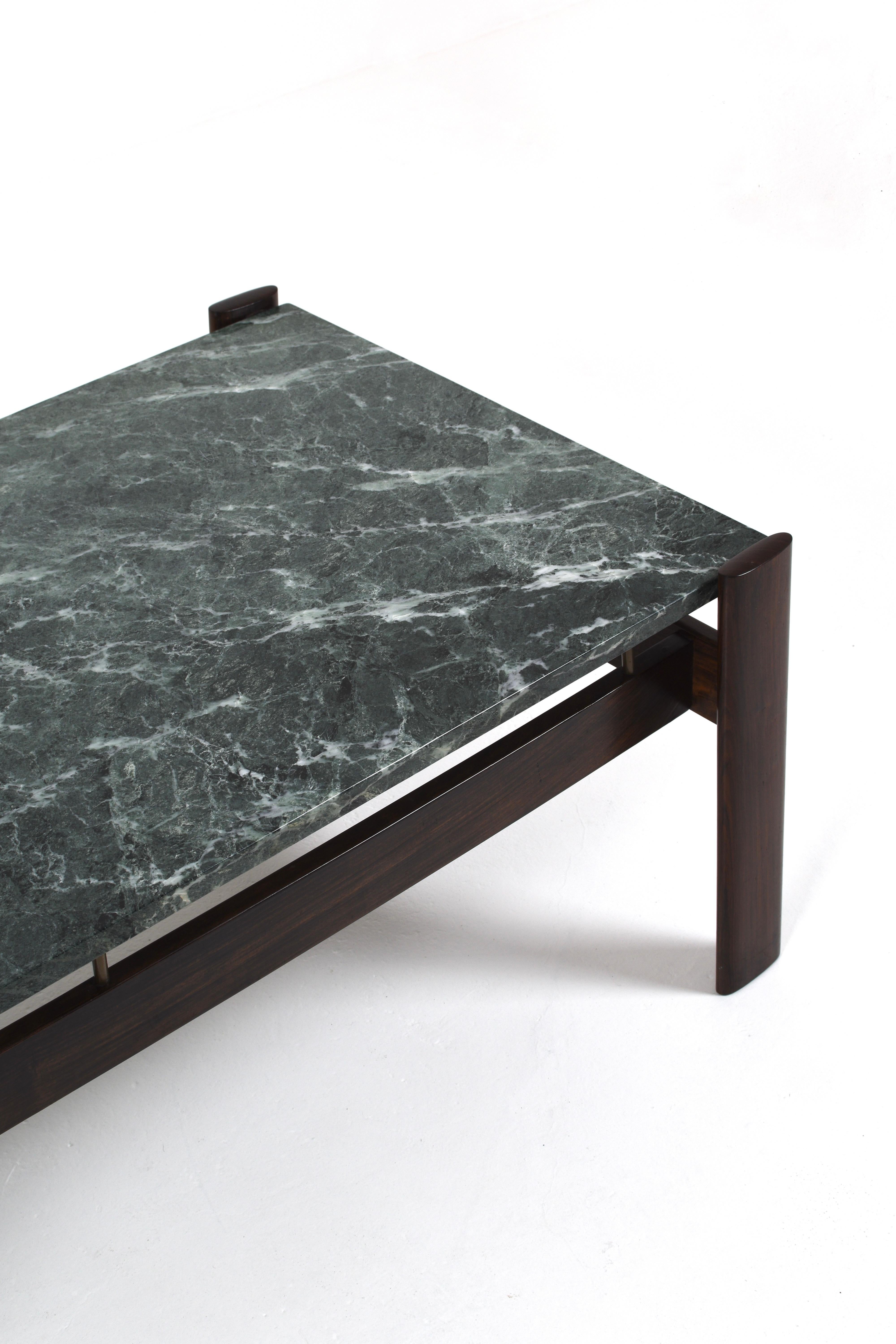 Mid-Century moderno Percival Lafer Green Marble Coffee Table, Brazil, 1970s in vendita