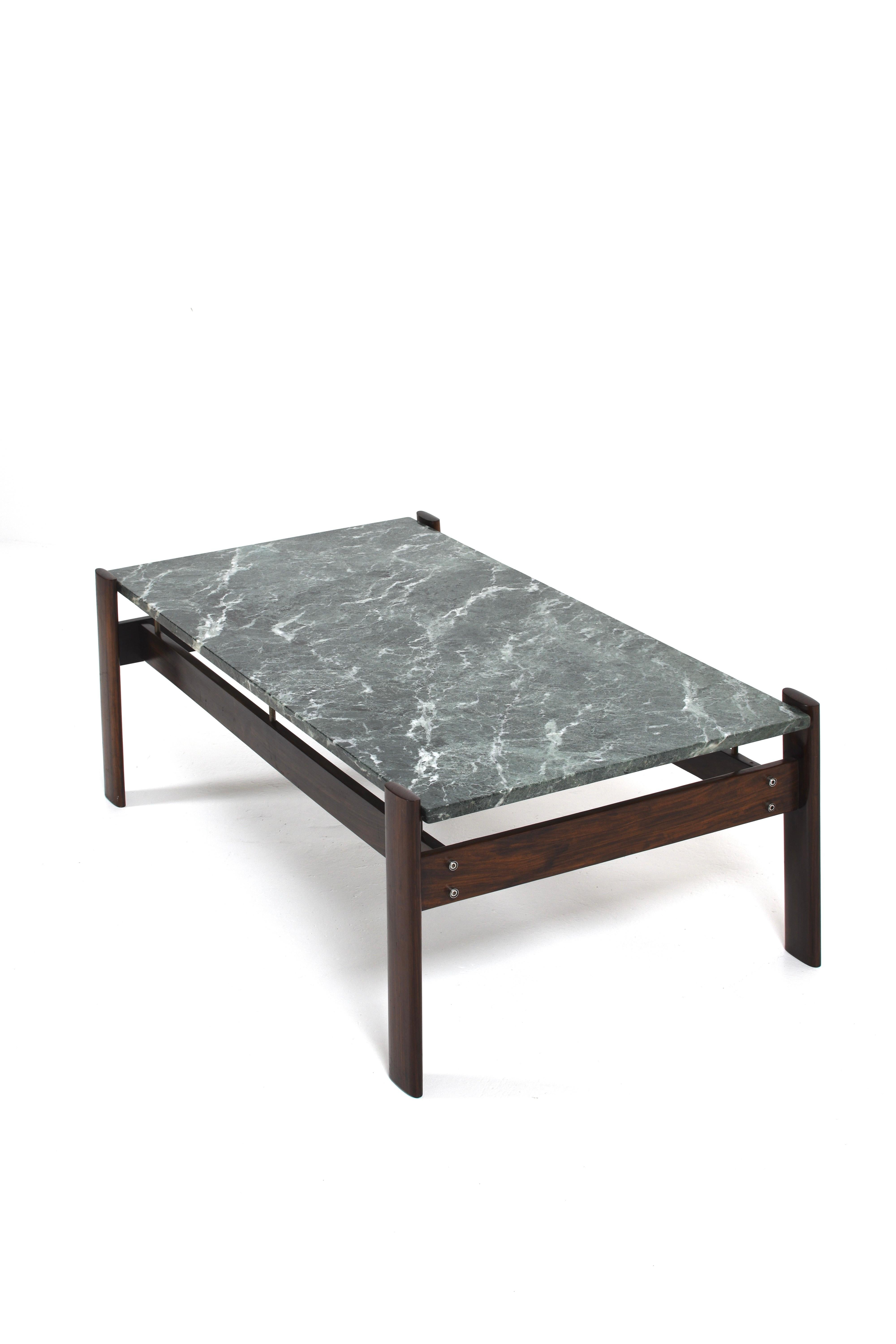 Brasiliano Percival Lafer Green Marble Coffee Table, Brazil, 1970s in vendita