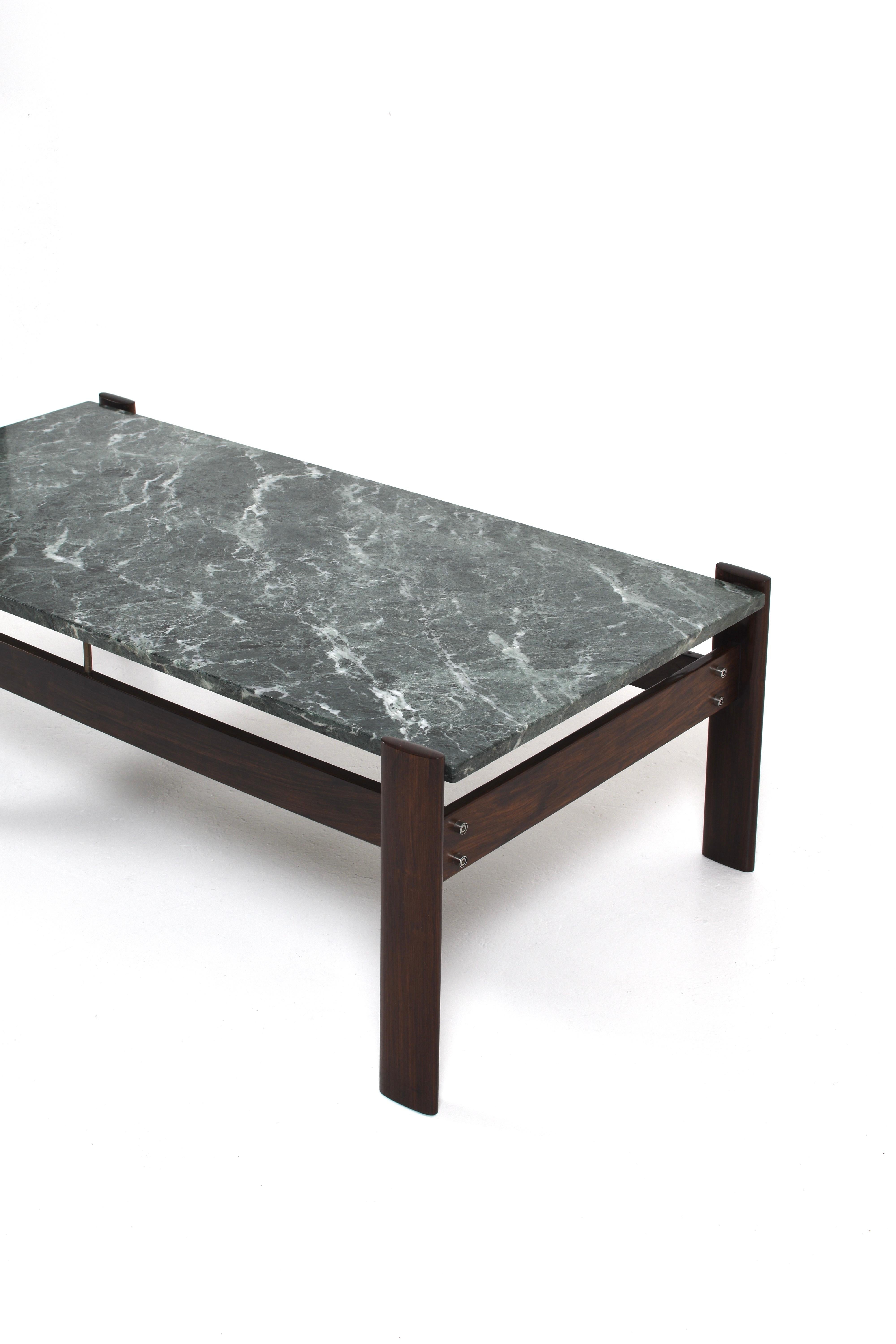 Percival Lafer Green Marble Coffee Table, Brazil, 1970s in vendita 2