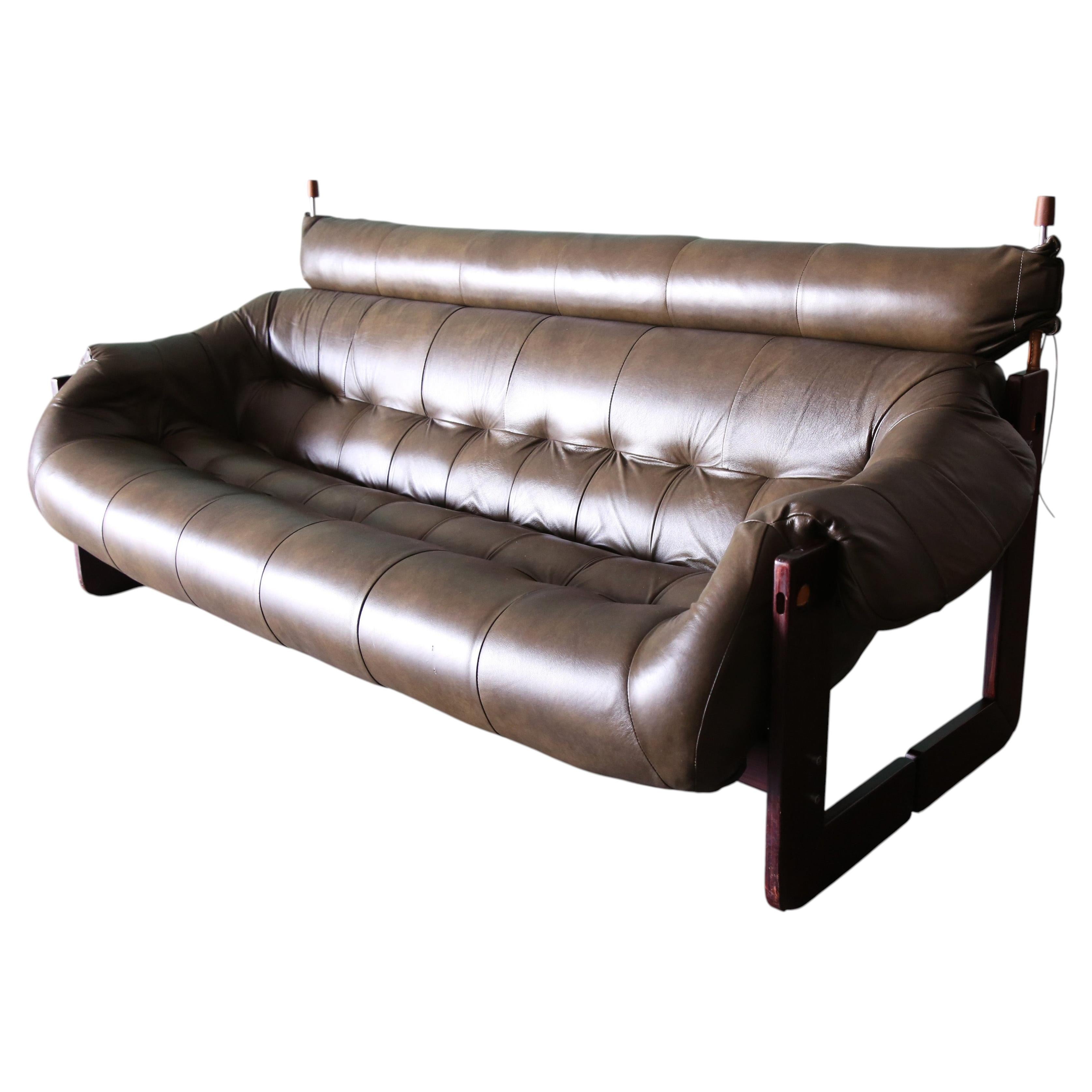 Percival Lafer Green Sofa Mp 97 Leather Sofa Extended Head Rest
