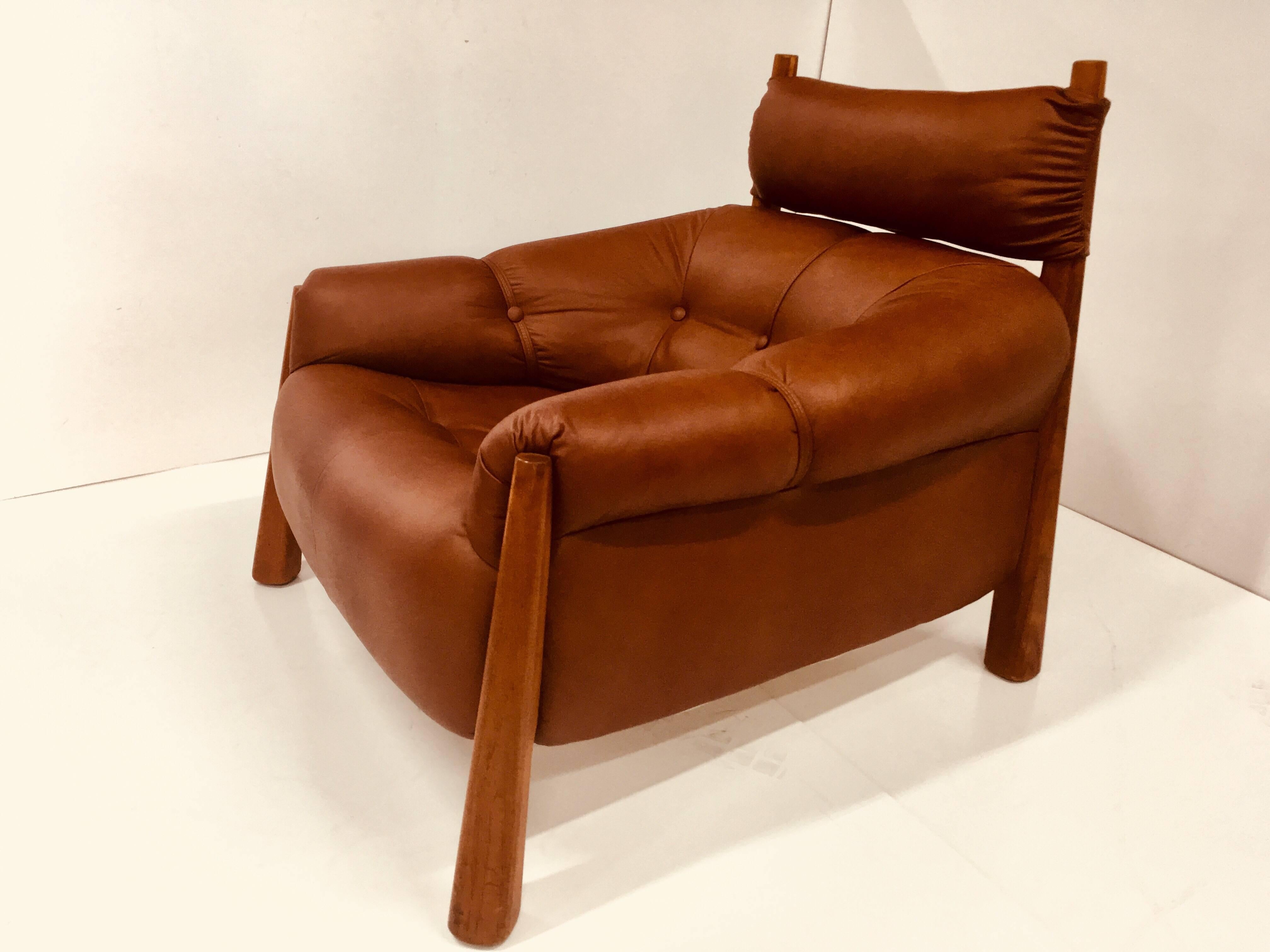 Percival Lafer Leather Armchair, circa 1960s 1