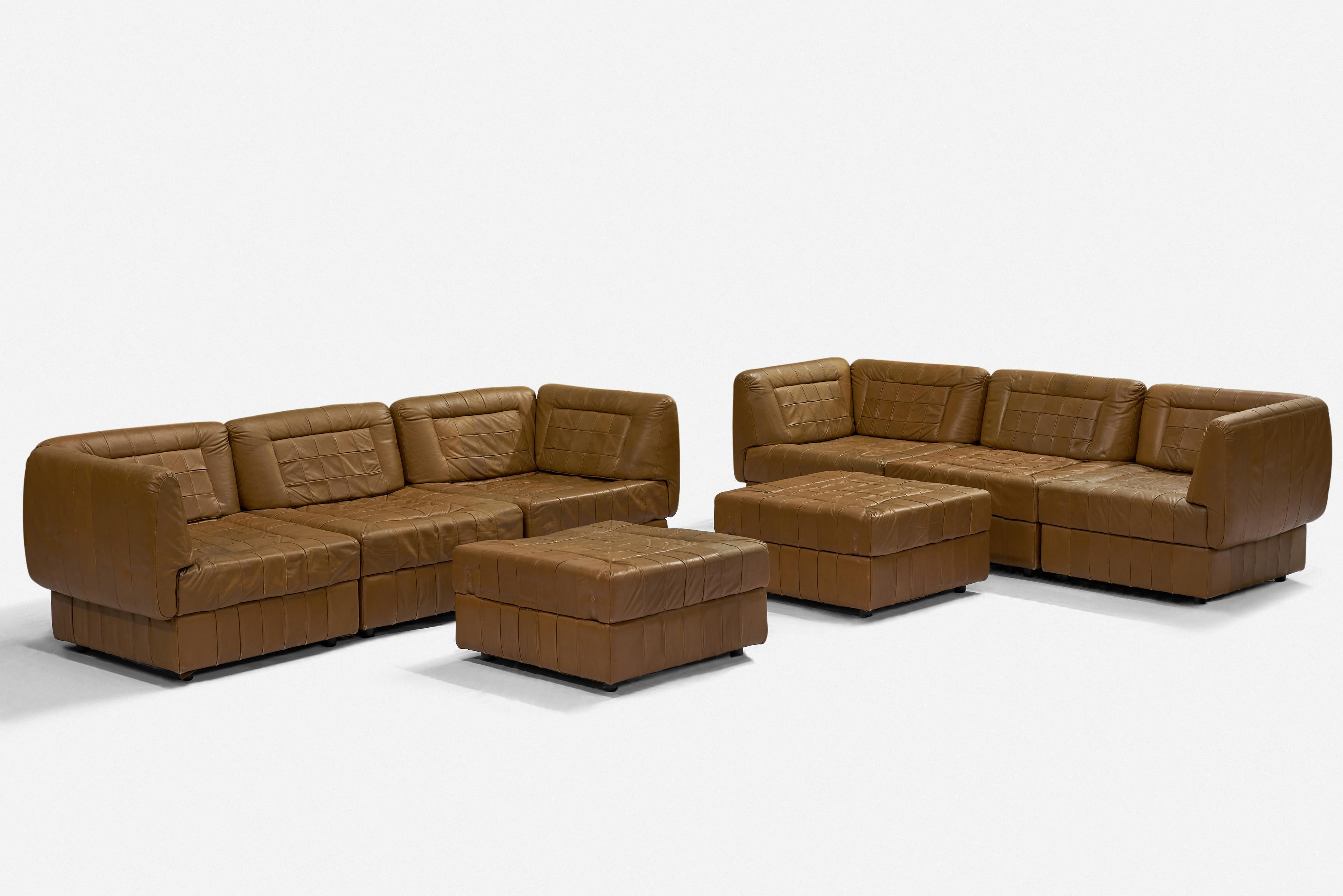 Patchwork Percival Lafer leather modular seating set For Sale