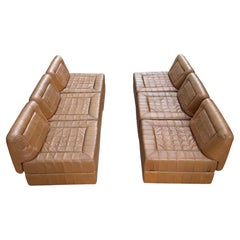 Percival Lafer Leather Patchwork Modular Sofas ca' 1960's Living Room
