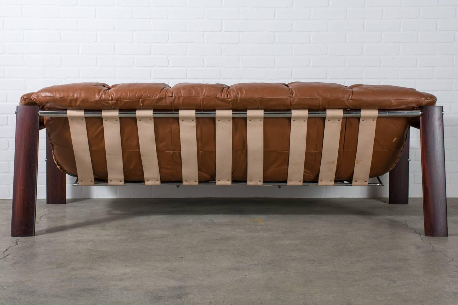 Mid-20th Century Percival Lafer Leather Sofa, Brazil, 1960s