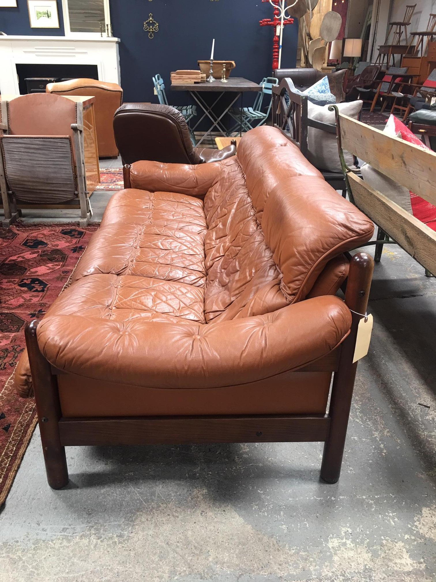 Mid-20th Century Percival Lafer Leather Sofa