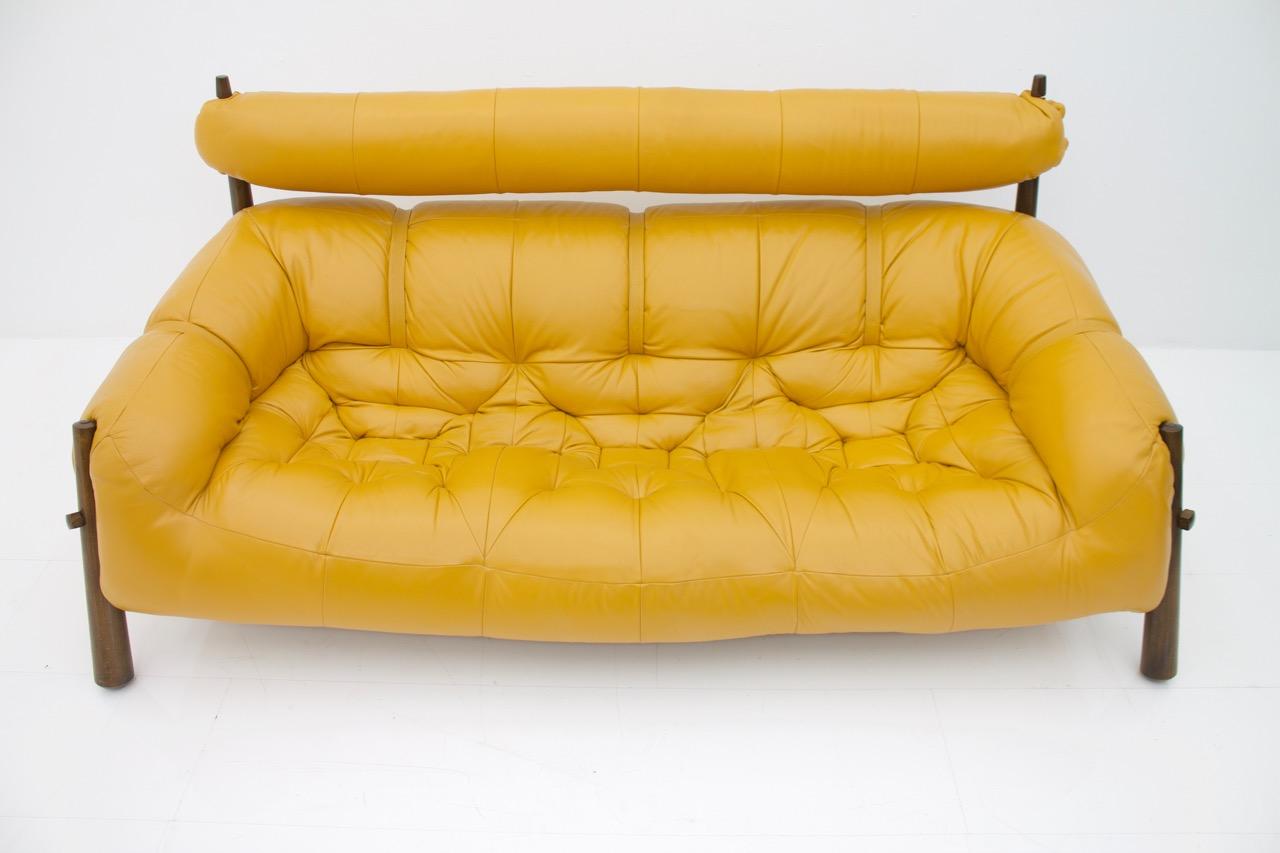 Late 20th Century Percival Lafer Leather Sofa MP-81, Brazil, 1972 For Sale