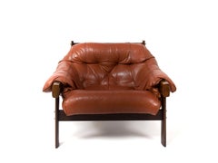 Percival Lafer Lounge Chair MP 41 in Leather and Jacaranda Wood, Brazil, 1960s