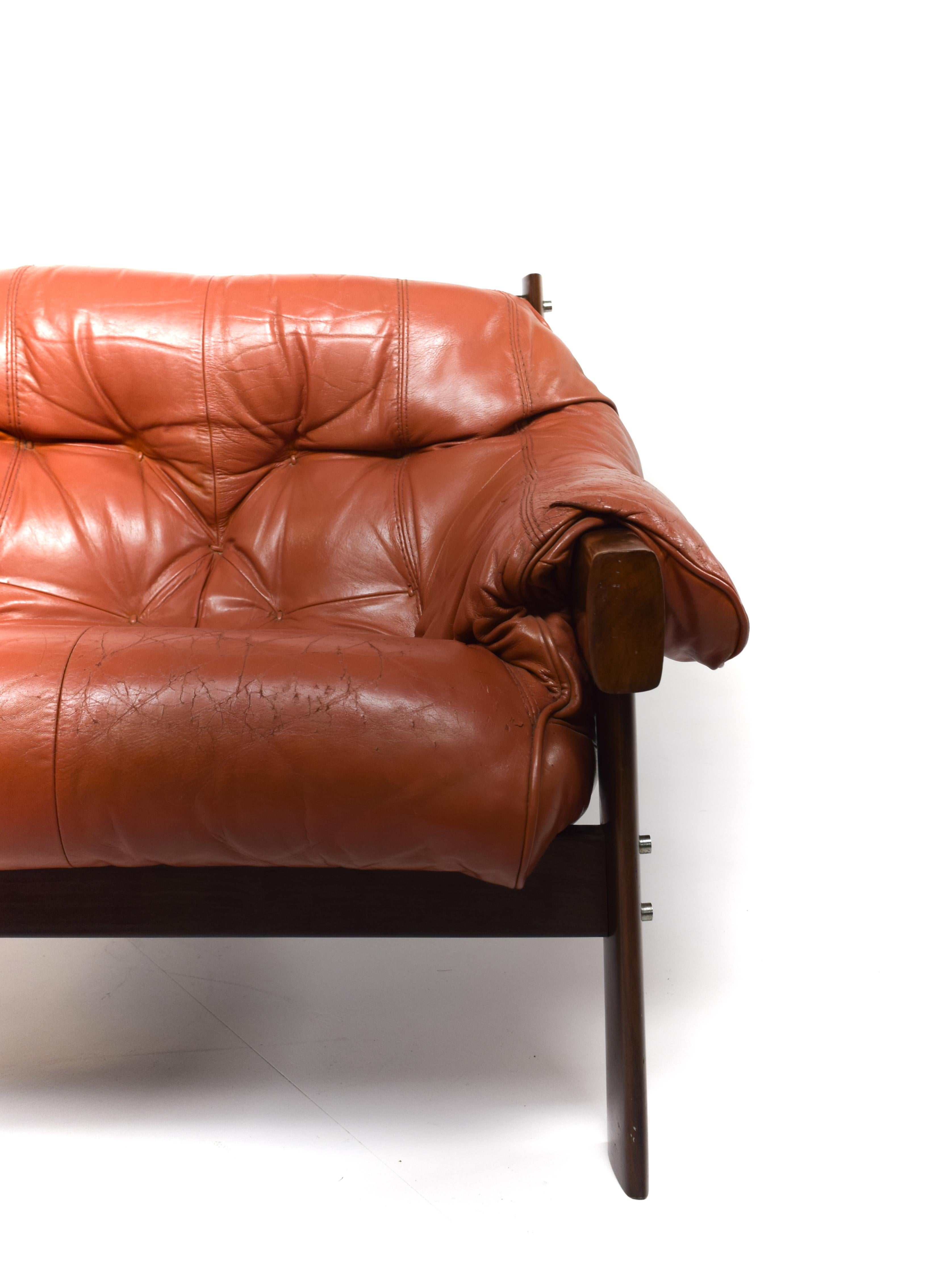 Percival Lafer Lounge Chair MP 41 in Leather and Jacaranda Wood, Brazil, 1960s 1