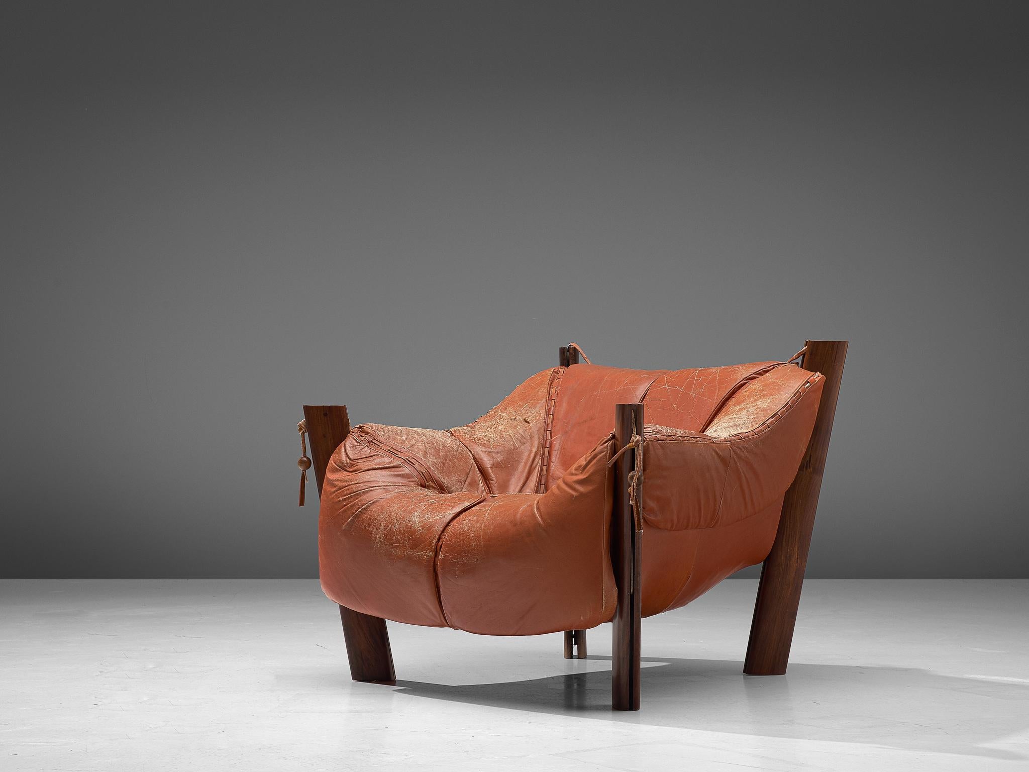 terracotta leather chair