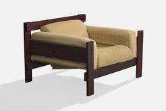 Percival Lafer, Lounge Chair, Wood, Fabric, Brazil, 1970s