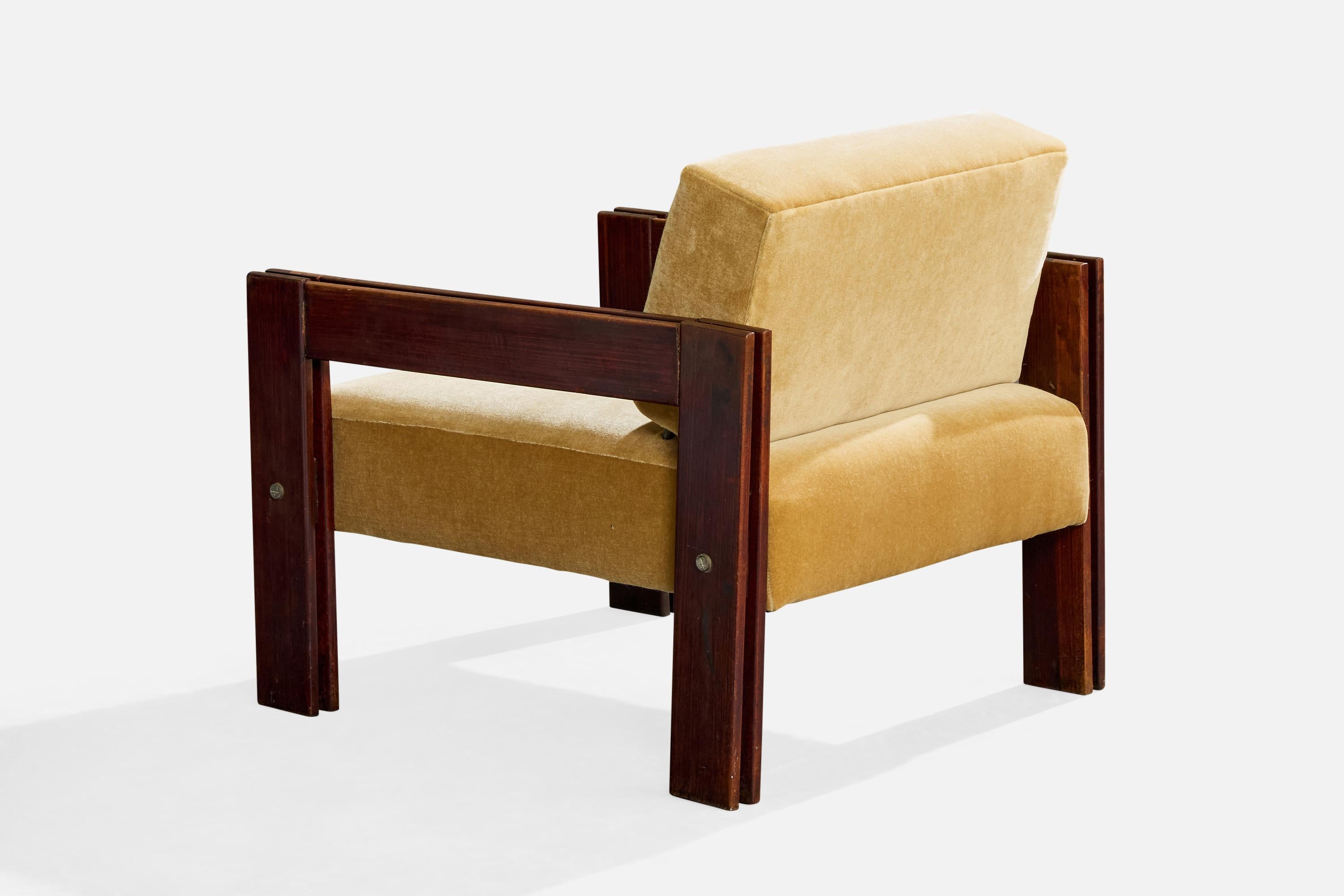 Percival Lafer, Lounge Chairs, Wood, Mohair, Brazil, 1960s (Mitte des 20. Jahrhunderts) im Angebot