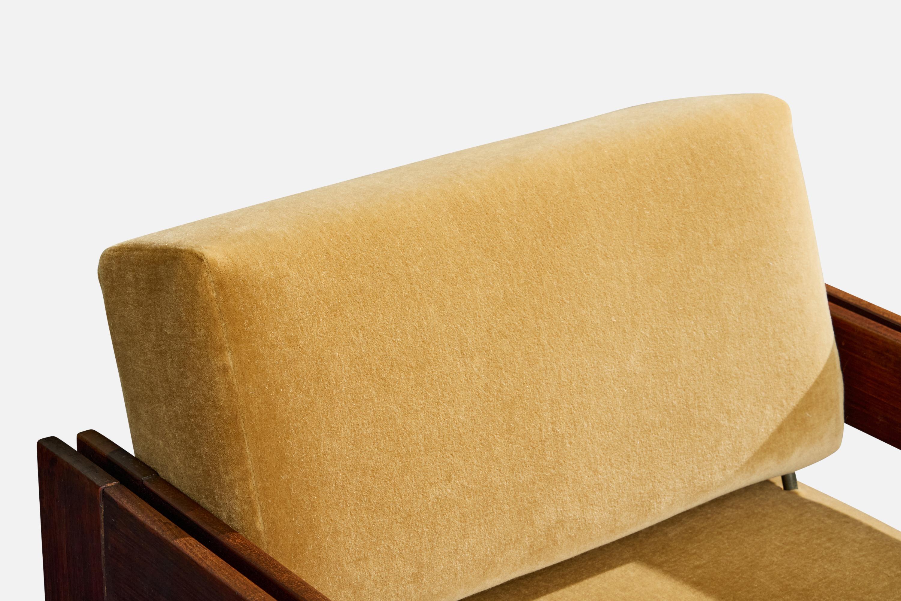 Percival Lafer, Lounge Chairs, Wood, Mohair, Brazil, 1960s im Angebot 2