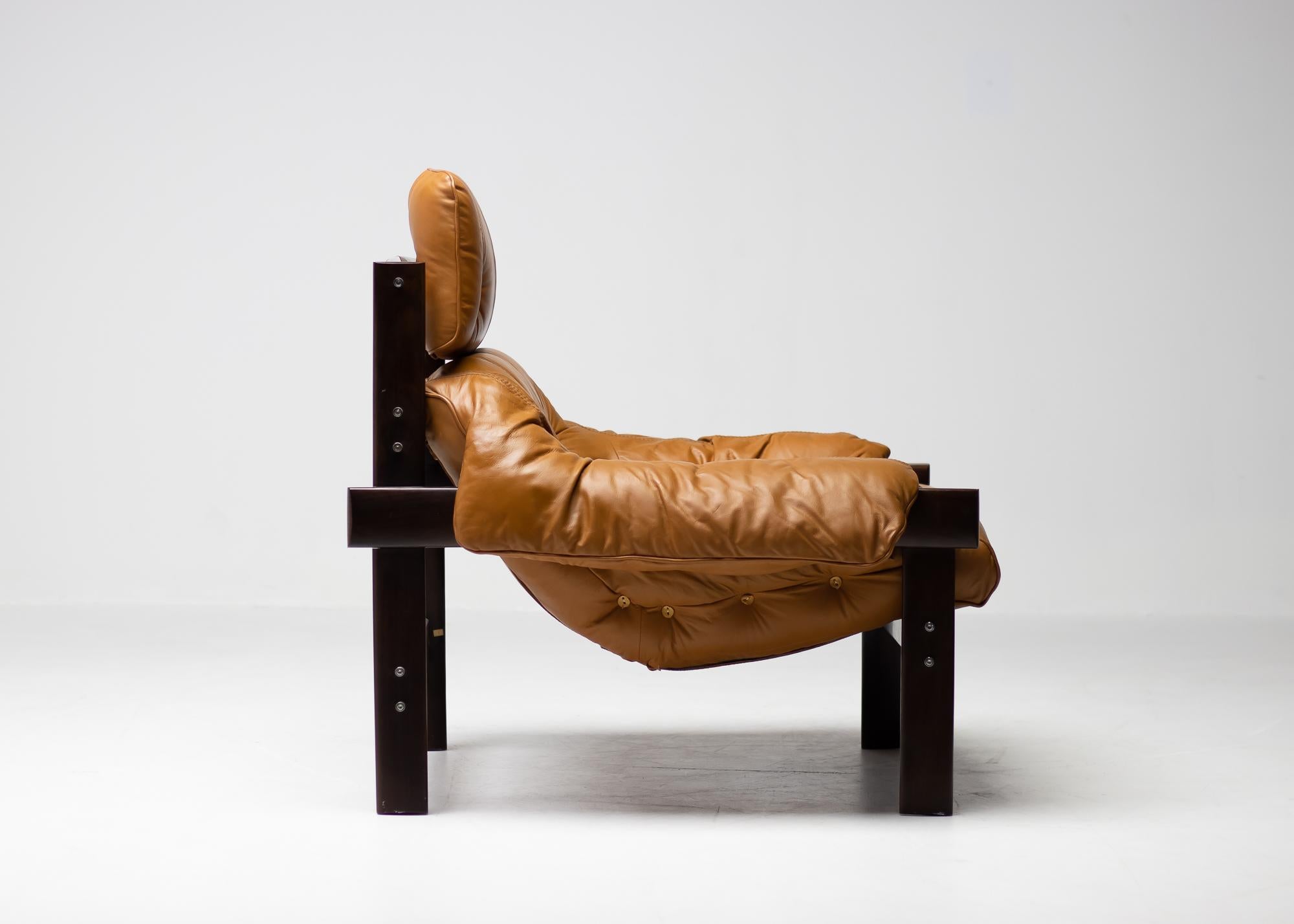 Brazilian Percival Lafer Loungechair and Ottoman Produced by Lafer MP in Brazil