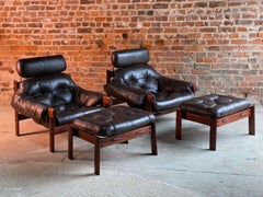 Percival Lafer Mahagoni Lounge Stühle & Ottomane & Tisch Modell MP-041 um 1960