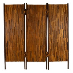 Percival Lafer Mid Century Brazilian Rosewood and Leather Room Divider
