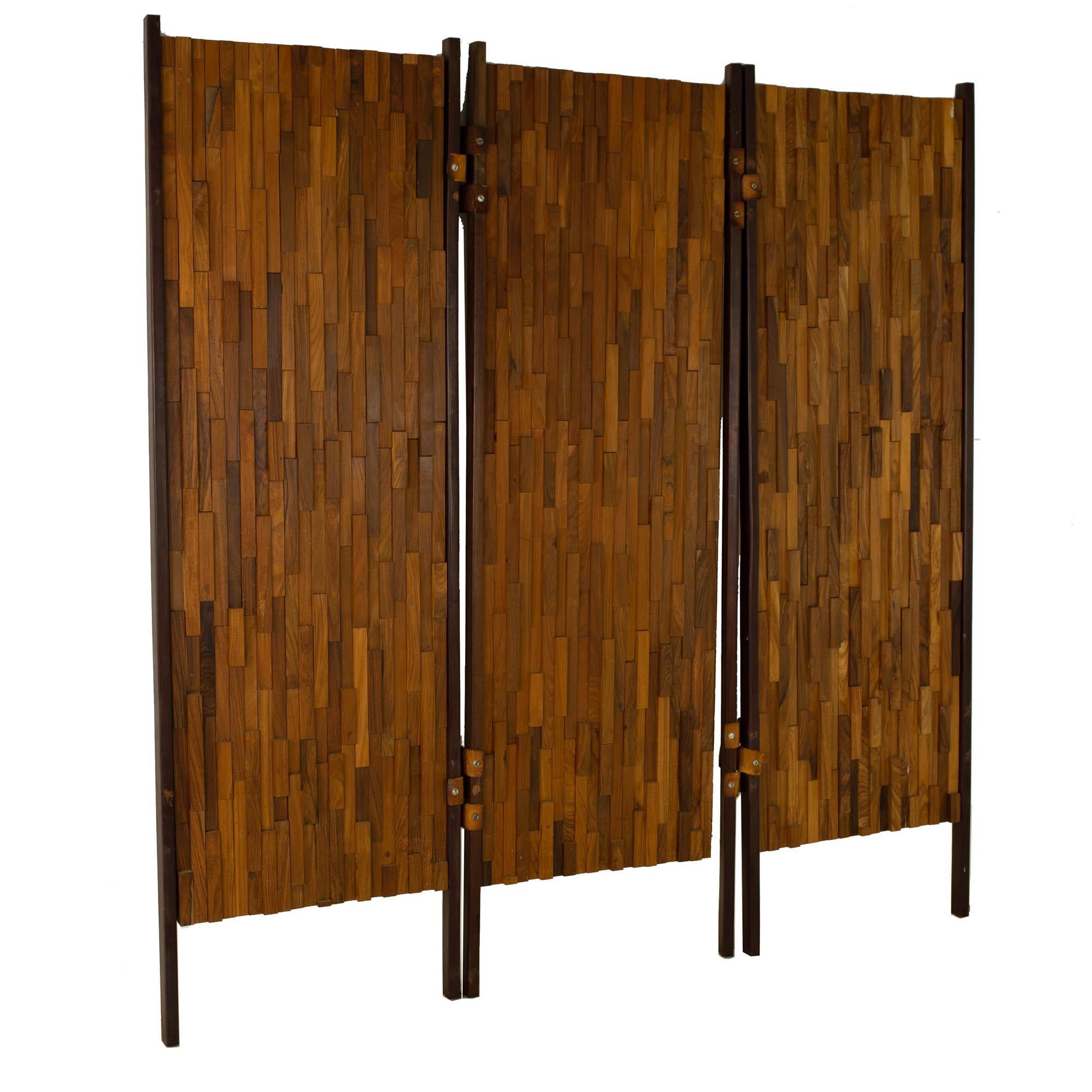 Percival Lafer Mid Century Brazilian Rosewood and Leather Room Divider For Sale