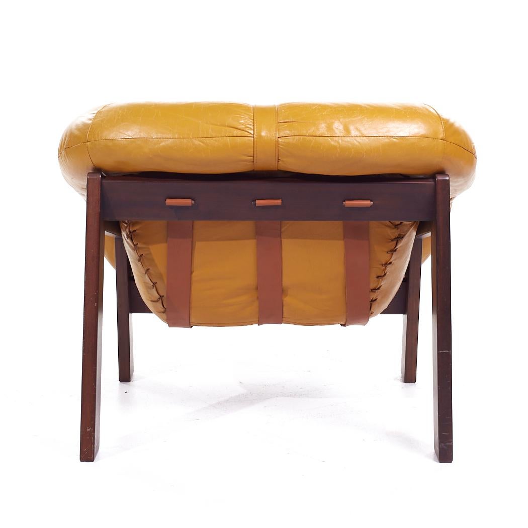 Late 20th Century Percival Lafer Mid Century Brazilian Rosewood Lounge Chair For Sale