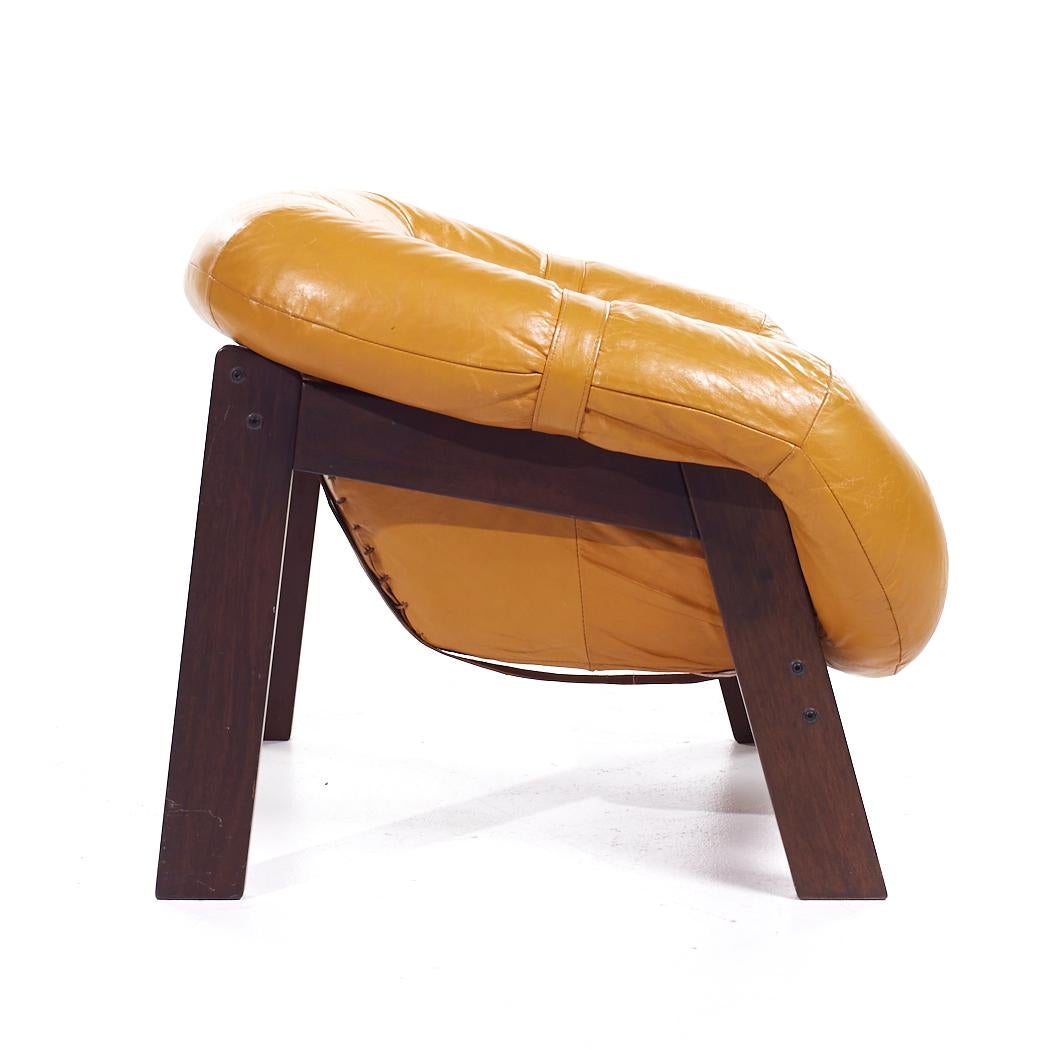 Percival Lafer Mid Century Brazilian Rosewood Lounge Chair For Sale 1